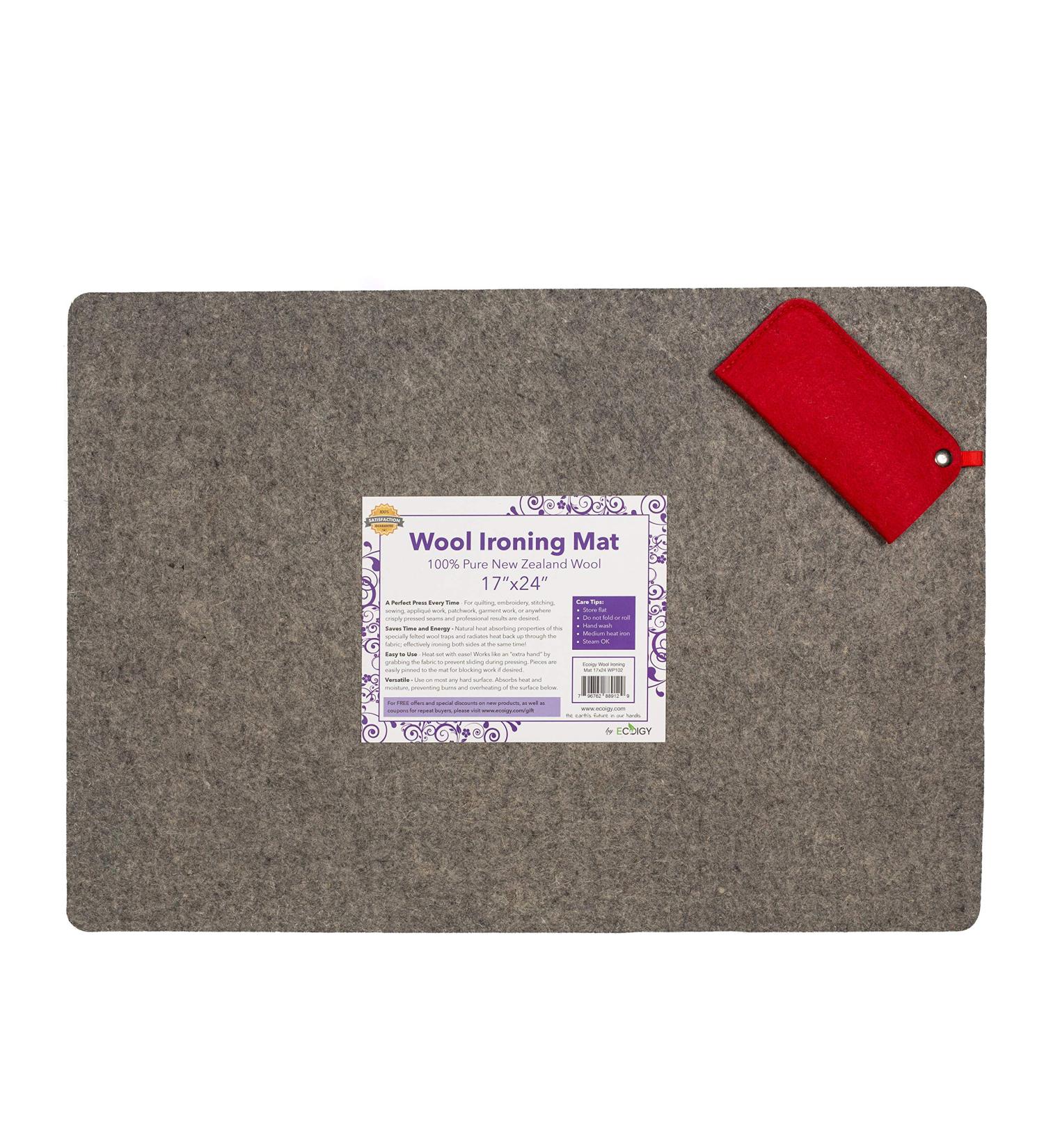 Ecoigy 17 x 24 Wool Ironing Pad - 1/2 Thick New Zealand Wool Mat for Quilting | Quilting Supplies & Notions - Includes Bonus Eyeglasses Case - Buy Online on GoSupps.com