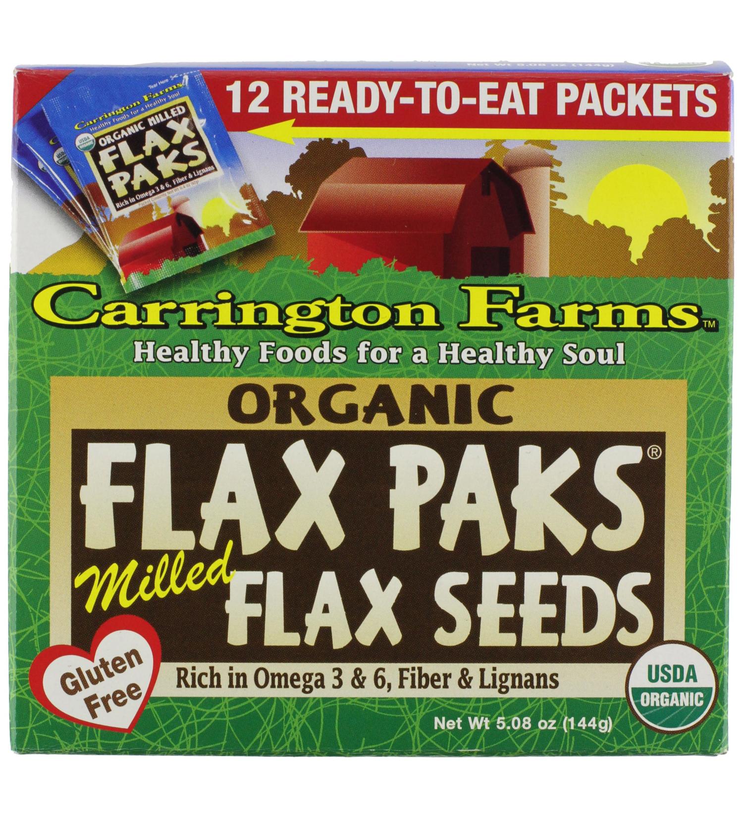 Carrington Farms Organic Ground Milled Flax Seed - 12 Count Easy Serve Packets - Buy Online on GoSupps.com