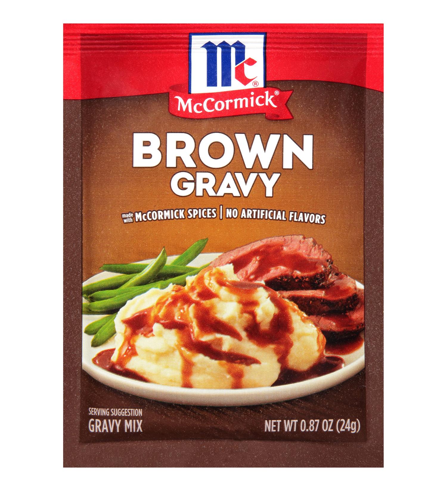 McCormick Brown Gravy Mix 0.87 oz - Pack of 24 | Savory & Easy-to-Make Gravy Mix - Buy Online on GoSupps.com