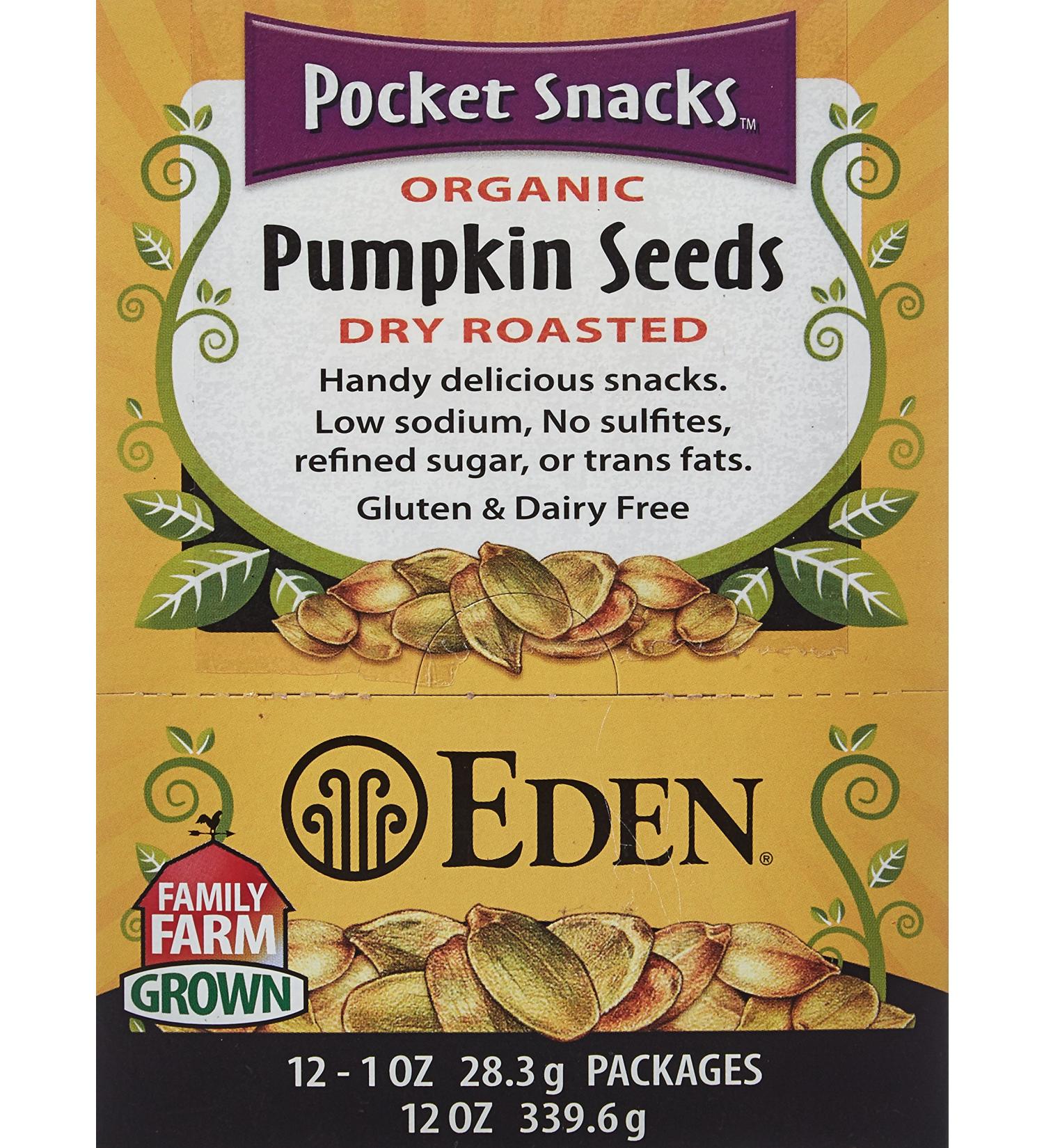 Organic Dry Roasted Pumpkin Seeds - 12 Pack (1 oz each) | Eden Foods - Buy Online on GoSupps.com