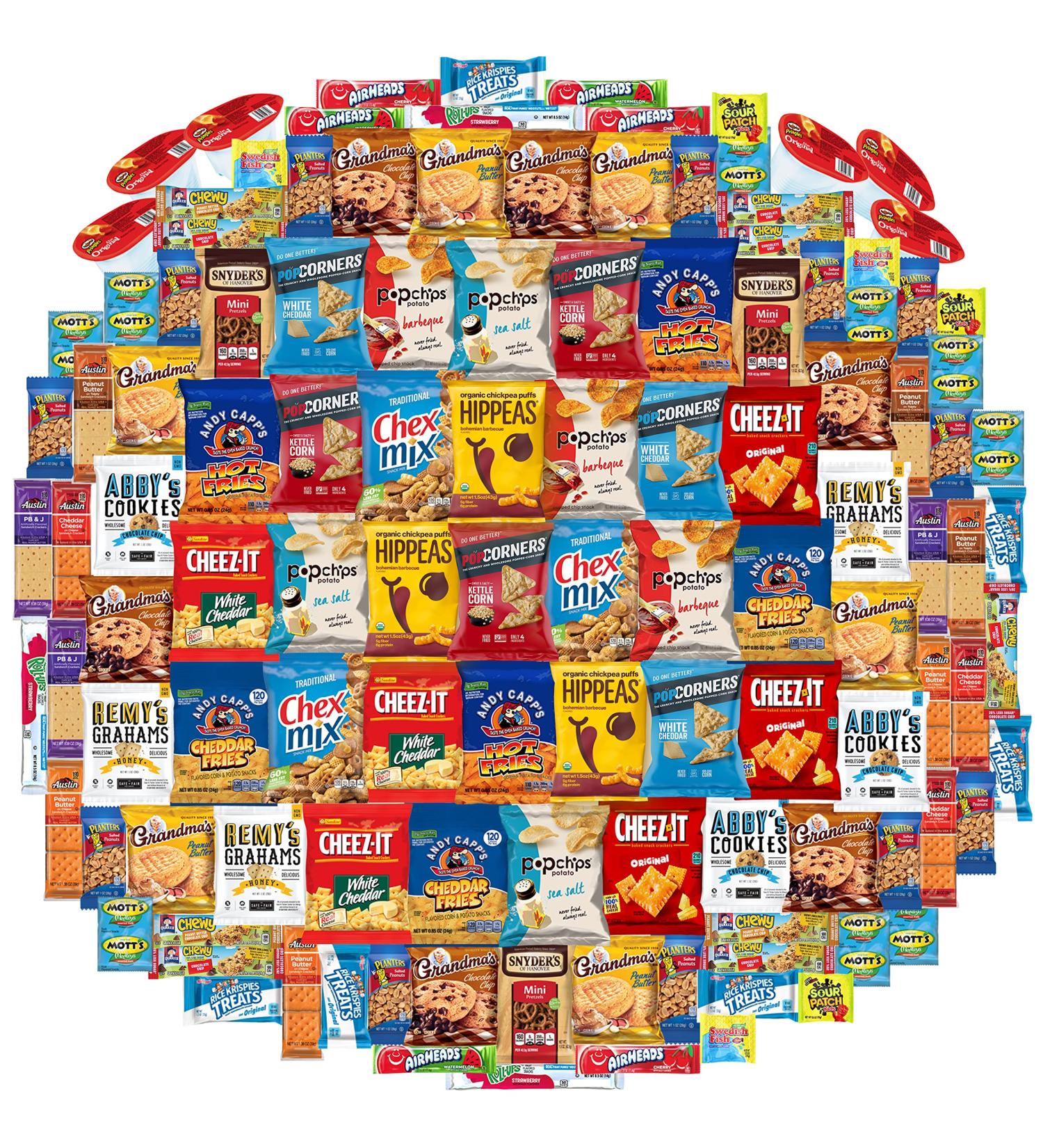 Snack Chest Care Package (120 Count) - Variety Snacks Gift Box for College Students, Military, Work, or Home - 9+ Pounds of Chips, Cookies, and Candy - Buy Online on GoSupps.com