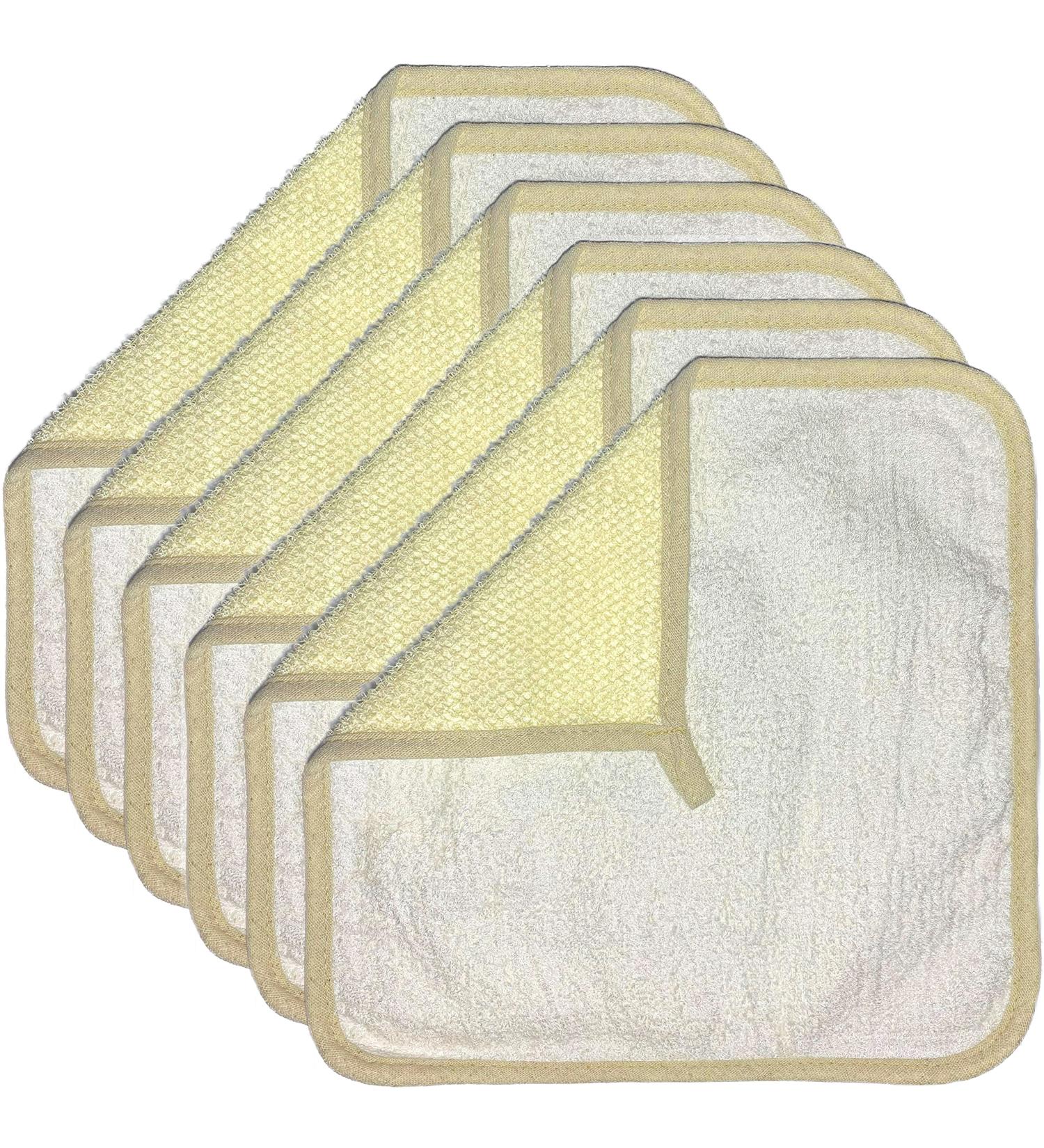6-Pack Large XL Soft Weave & Bamboo Fiber Spa Exfoliating Wash Cloths for Face and Body - Dual-Sided Scrub, Remove Dead Skin - Ideal for Bath/Shower - Buy Online on GoSupps.com