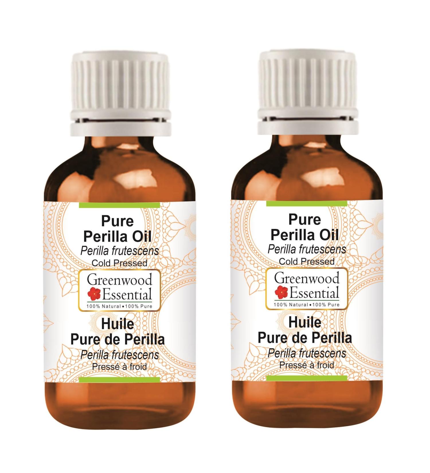 Greenwood Essential Pure Perilla Oil (Perilla frutescens) Cold Pressed (Pack of Two) 100ml X 2 (6.76 oz) - Buy Online on GoSupps.com