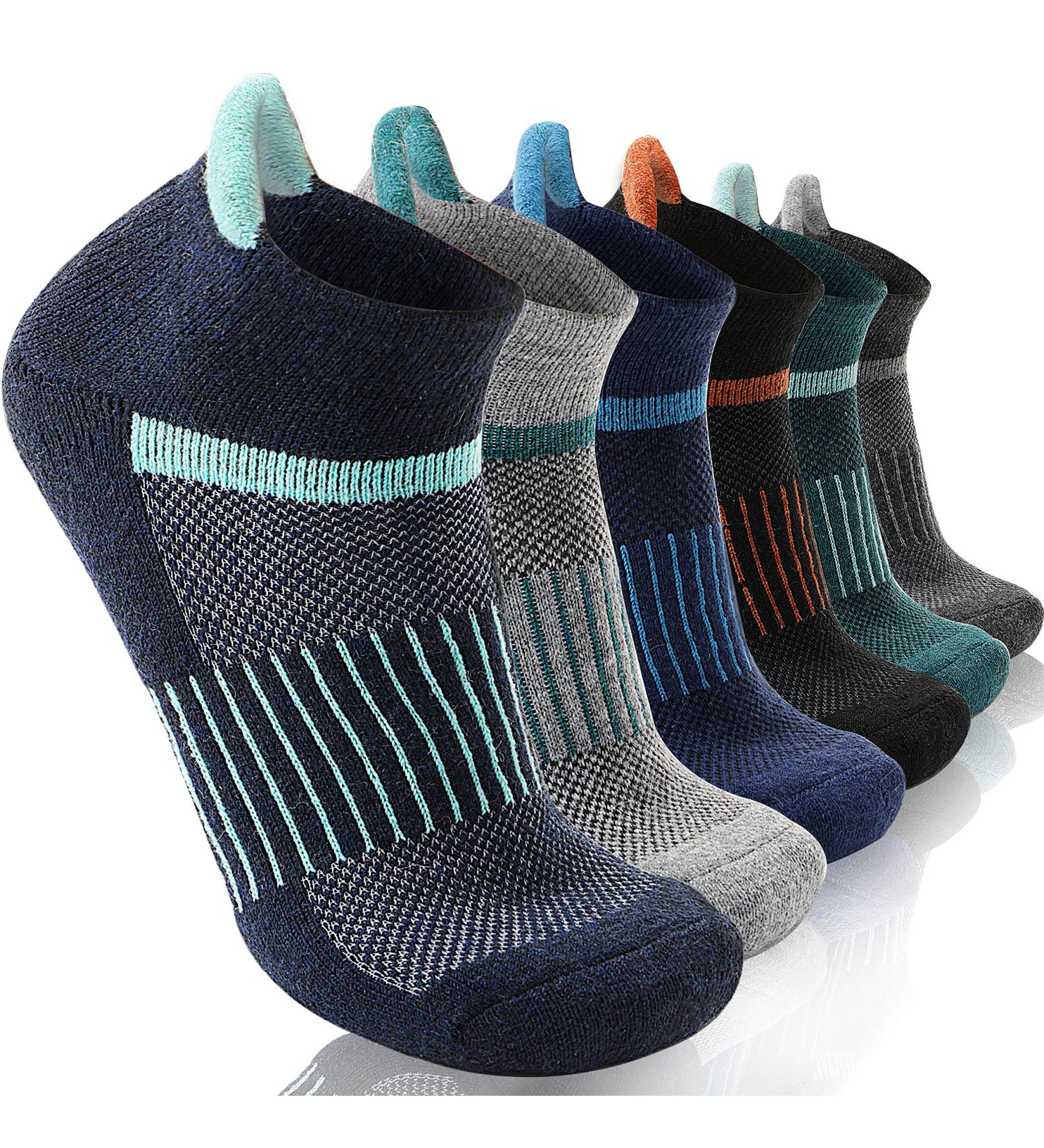 Anlisim Merino Hiking Socks - Warm Wool Compression Sports Socks for Men | 6 Pairs Sizes 36-42 | Ideal for Running & Outdoor Activities - Buy Online on GoSupps.com