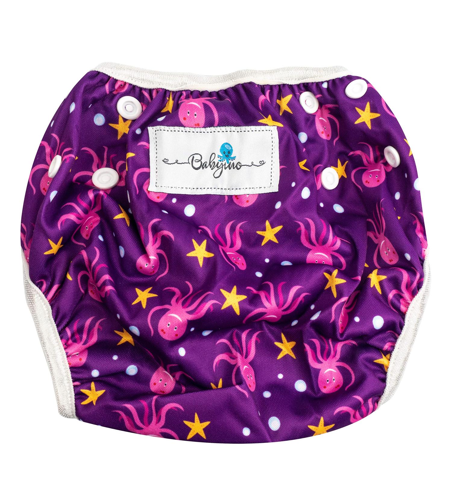 Buy Babyino Reusable Swimming Diaper | Bavarian Pants for Babies & Toddlers (Purple Octopus) | 6-18 Months Adjustable Size - Buy Online on GoSupps.com