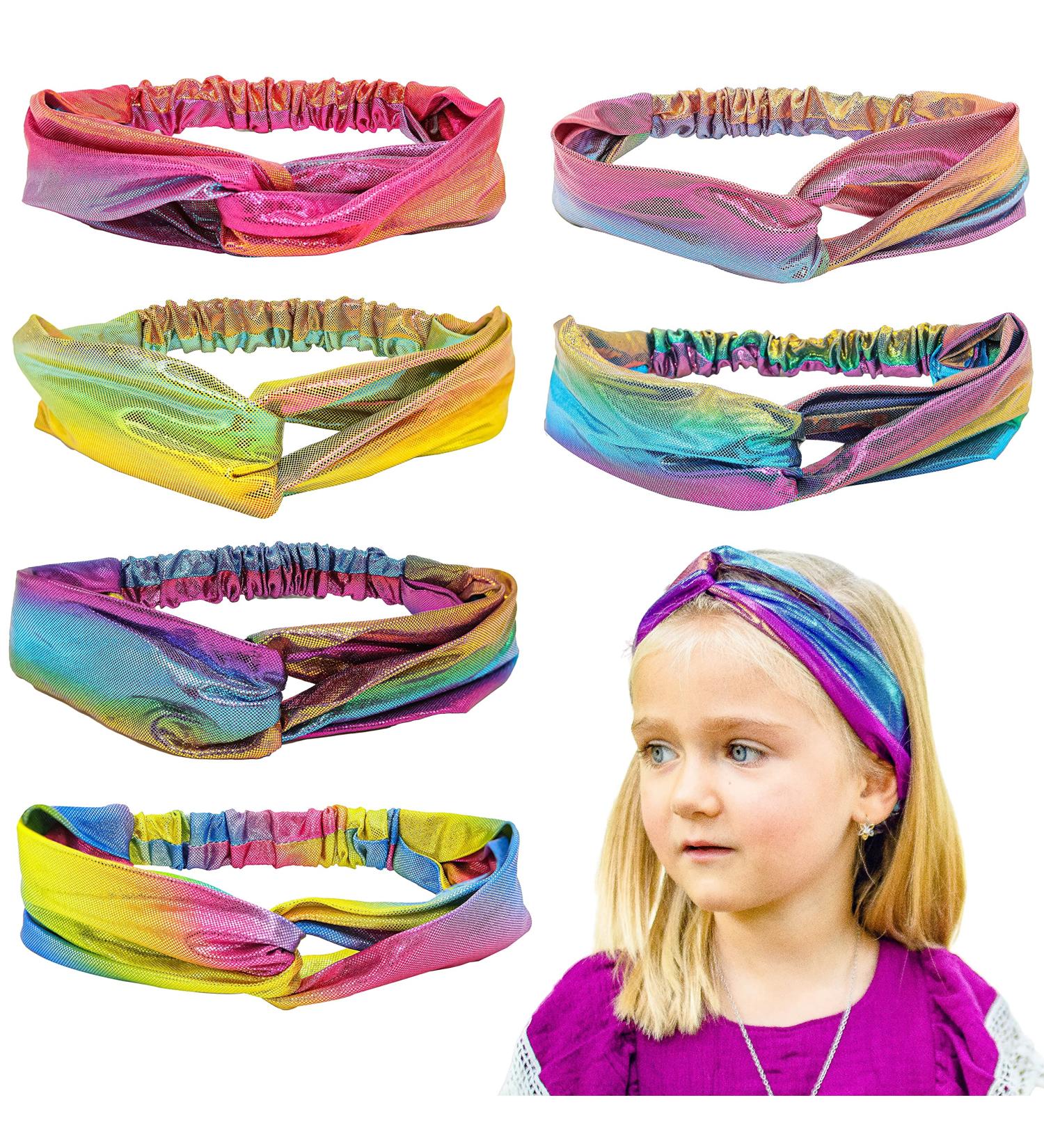 FROG SAC 6 PCS Mermaid Knotted Headbands for Girls - Kids Hair Accessory Set with Criss Cross Tie Dye Design - Perfect for Parties and Gifts! - Buy Online on GoSupps.com