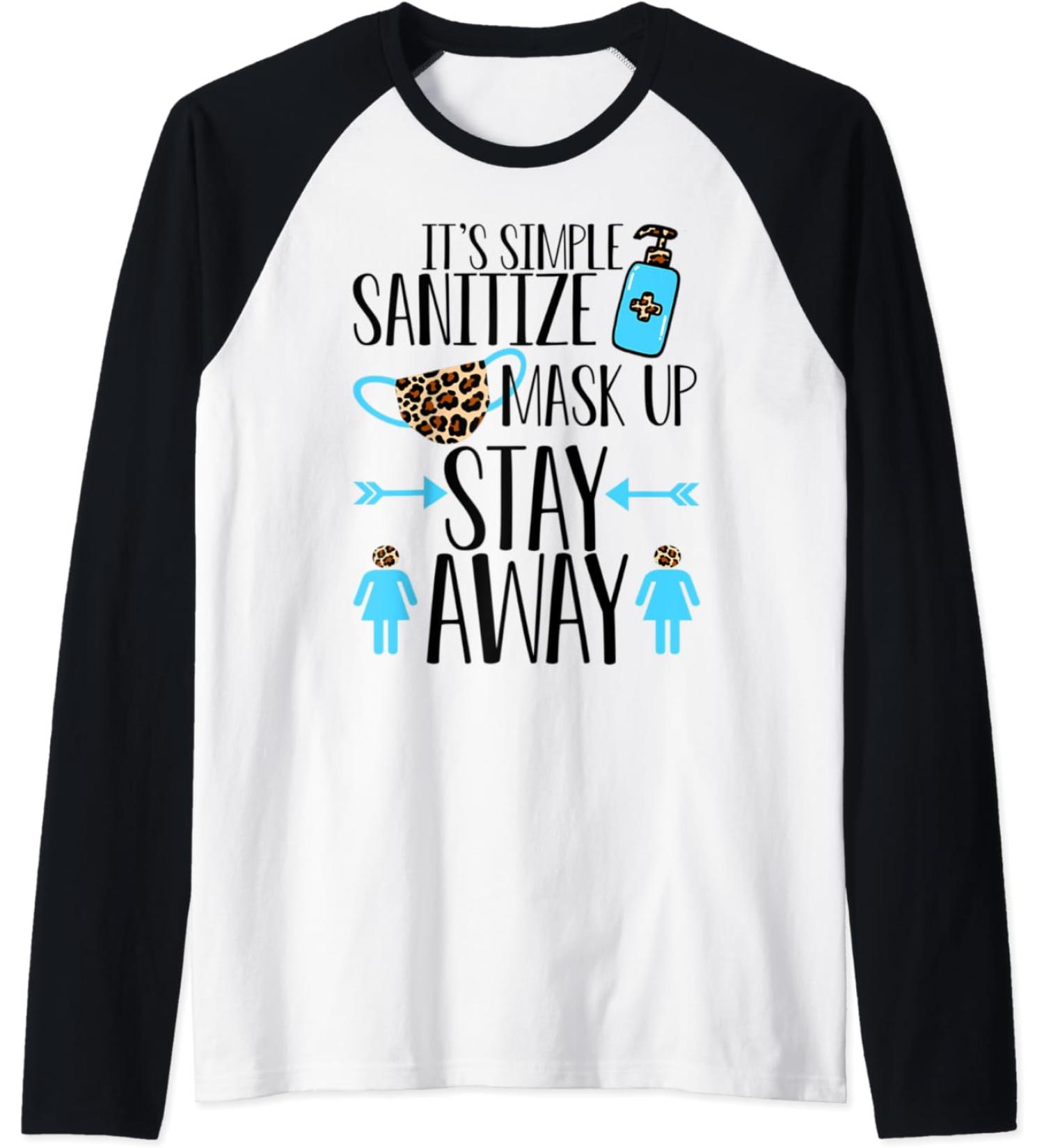 Cute mask sanitizer distancing germs funny sanitizer gift Raglan Baseball Tee