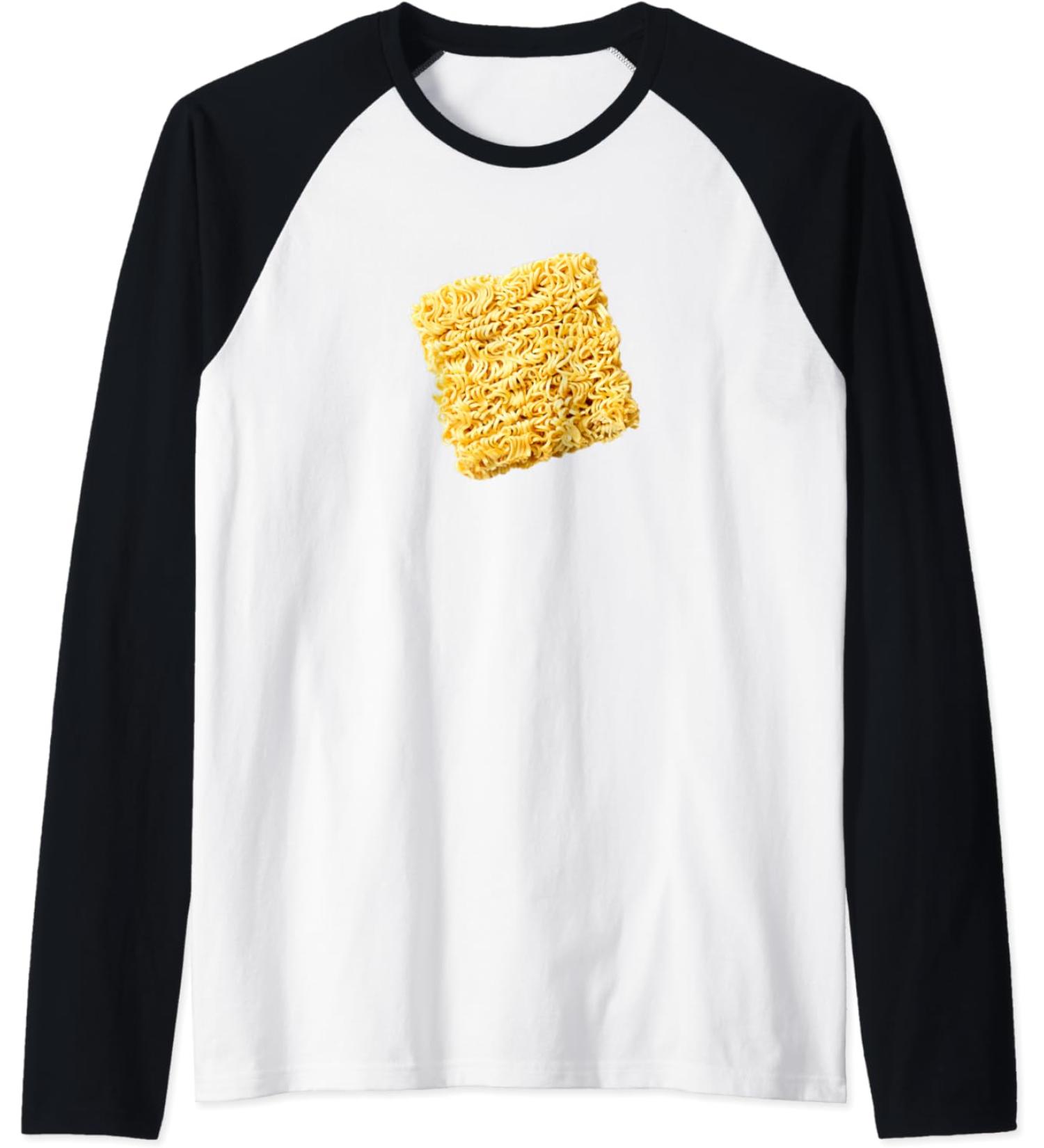 Dry Ramen Noodle Brick Raglan Baseball Tee