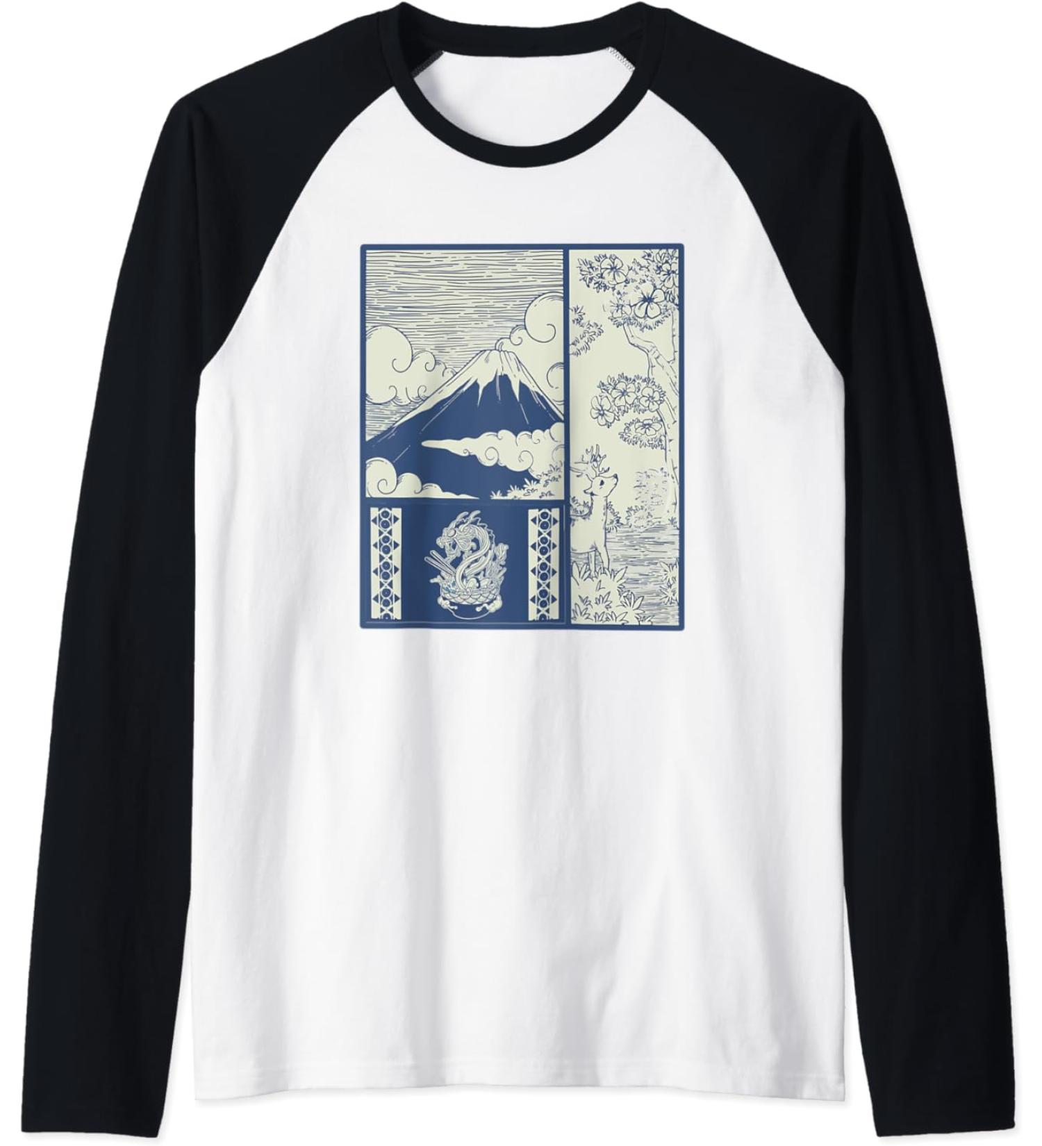 Ramen Noodle Bowl Kawaii Japan Style Funny Raglan Baseball Tee