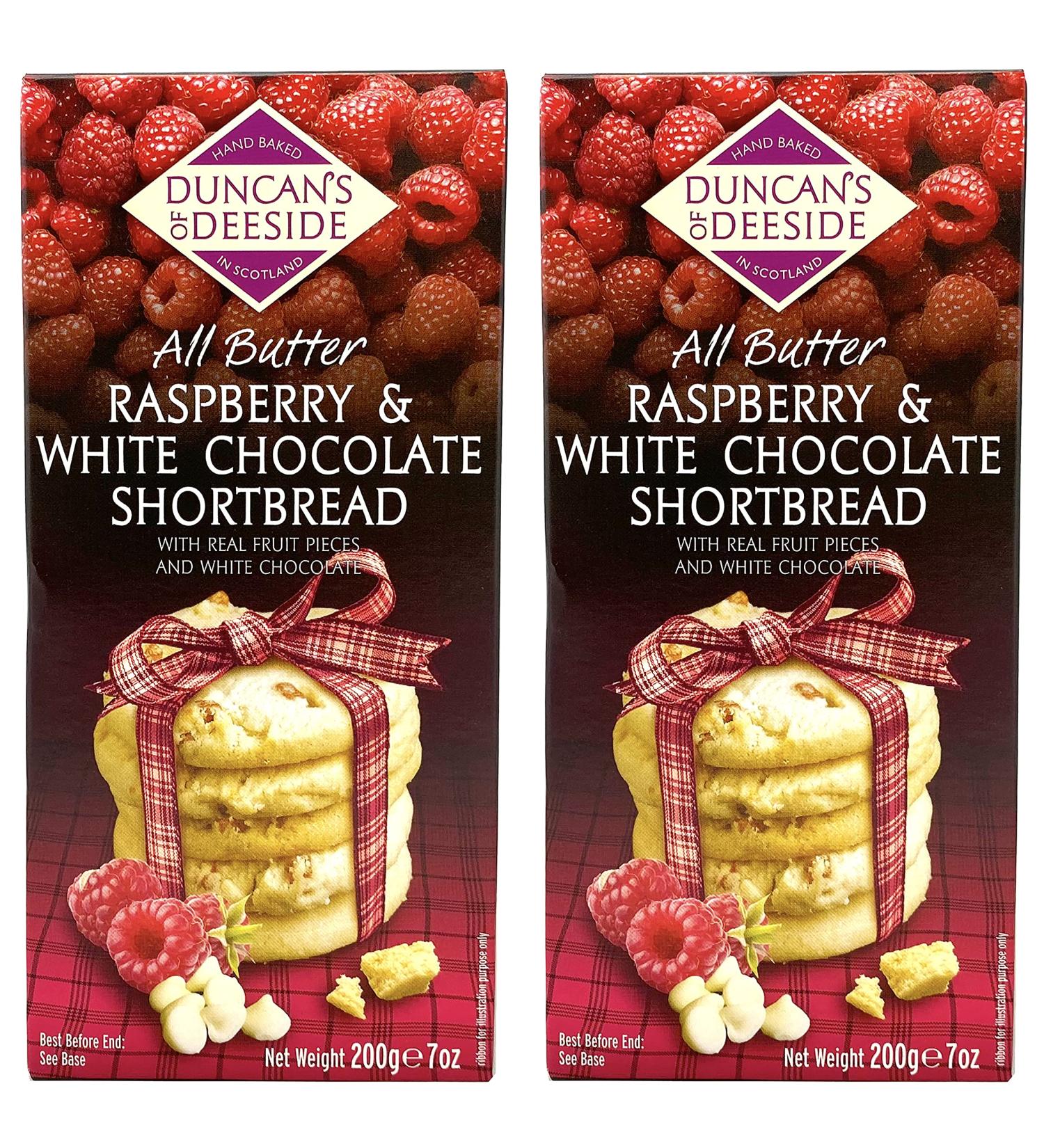Duncan's of Deeside Duncan s of Deeside Shortbread Cookies Pack of 2 Raspberry White Chocolate Shortbread 7 Ounce Gourmet Cookies