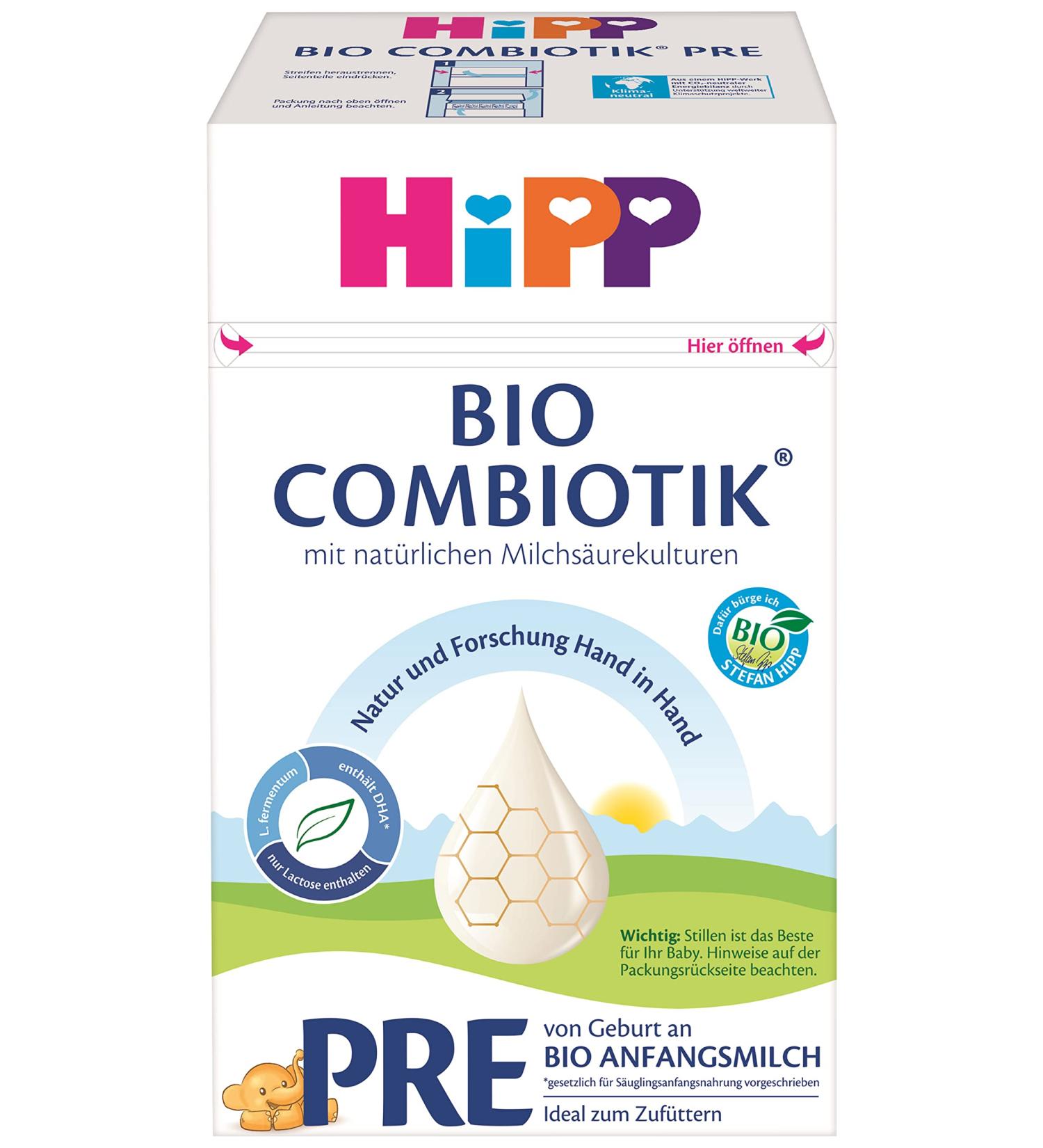 HiPP organic milk formula PRE BIO Combiotik pack of 4 (4 x 600g) fish PRE BIO Combiotik-New 600 g (pack of 4)