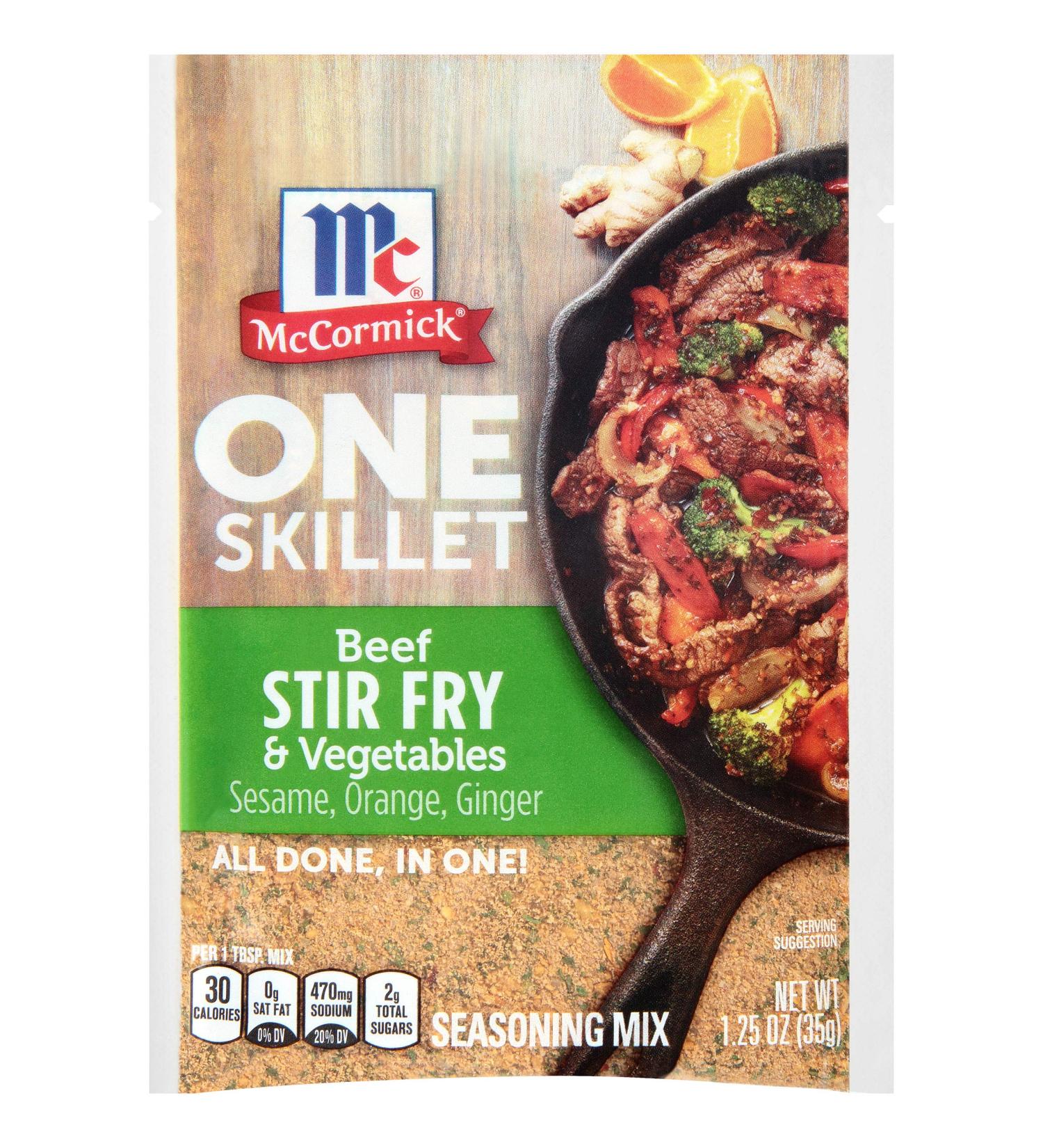 McCormick One Skillet Beef Stir Fry & Vegetables Seasoning Mix 1.25 oz - 12 Count - Buy Online on GoSupps.com