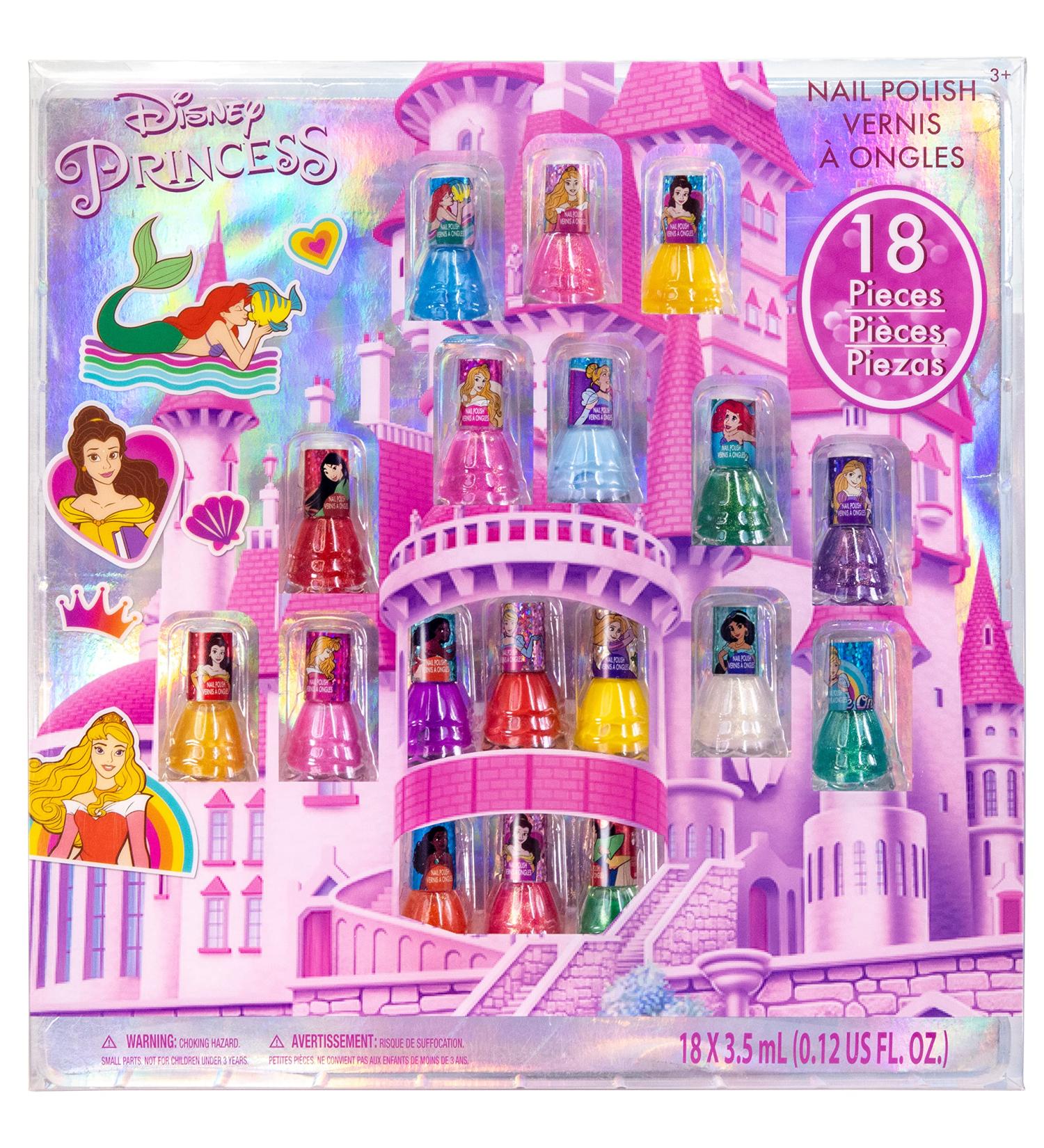 Disney Princess Castlebox Nail Polish Set | Non-Toxic Peel-Off Water-Based Formula | Safe Quick Dry Polish for Kids | 18 Pcs Opaque Colors | Ages 3 - Buy Online on GoSupps.com