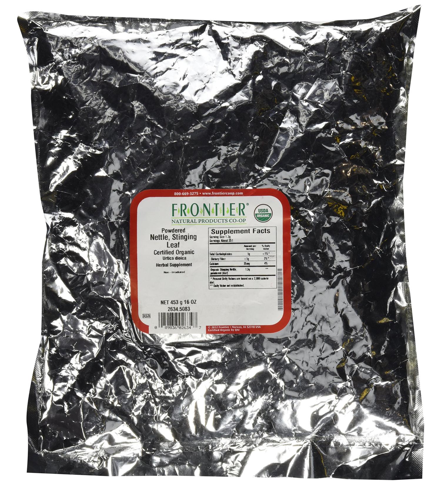 Frontier Co-op Organic Ground Stinging Nettle Leaf 1lb - Premium Quality Herbal Tea Ingredient - Buy Online on GoSupps.com