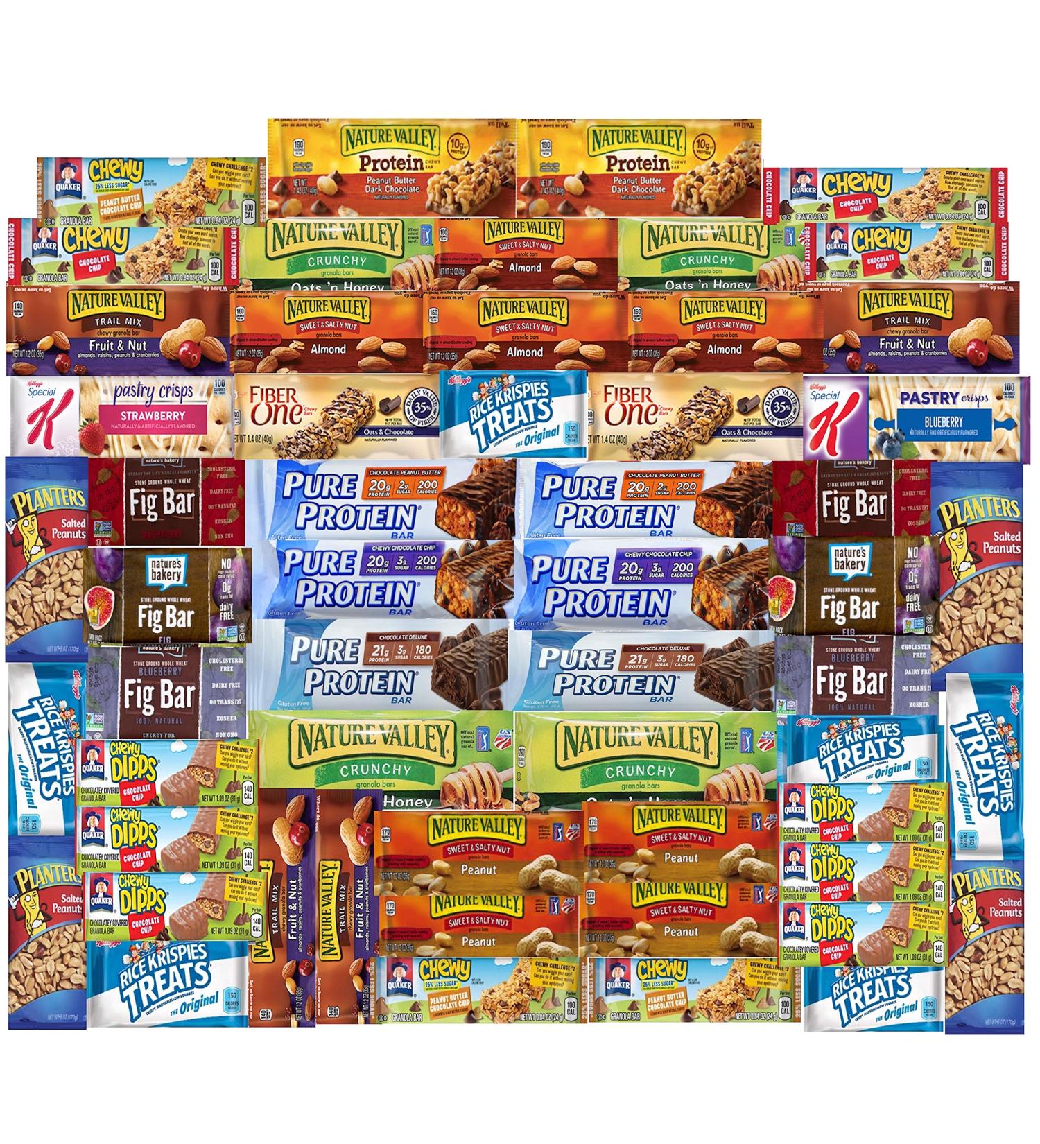 Ultimate Healthy Fitness Box - Protein & Granola Bars Sampler (56 Count) - Energy Bars Care Package - Variety Pack of Protein Bars - Gift for Fitness Enthusiasts - Buy Online on GoSupps.com