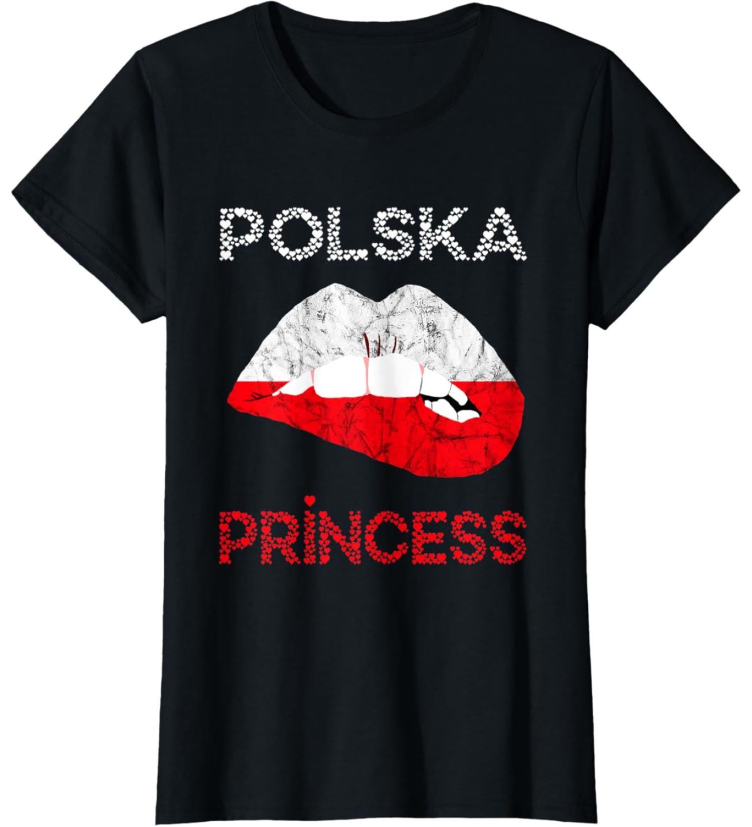 Polska Princess Poland Lips Mouth Polish Pride Kissing T-Shirt