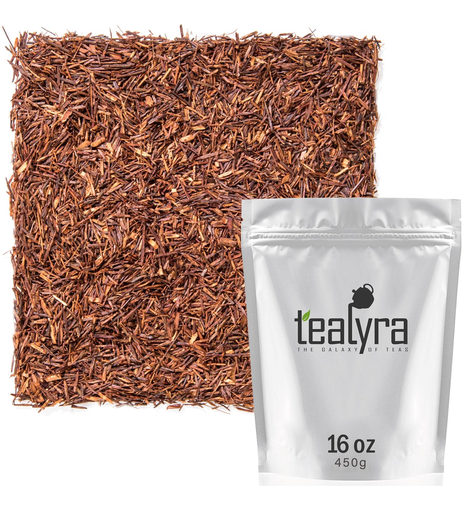 Tealyra Rooibos Red Herbal Tea - African Red Bush Loose Leaf Tea | High Antioxidants, Relax & Detox | Caffeine-Free, Organically Grown - 450g (16 oz) - Pack of 1 - Buy Online on GoSupps.com
