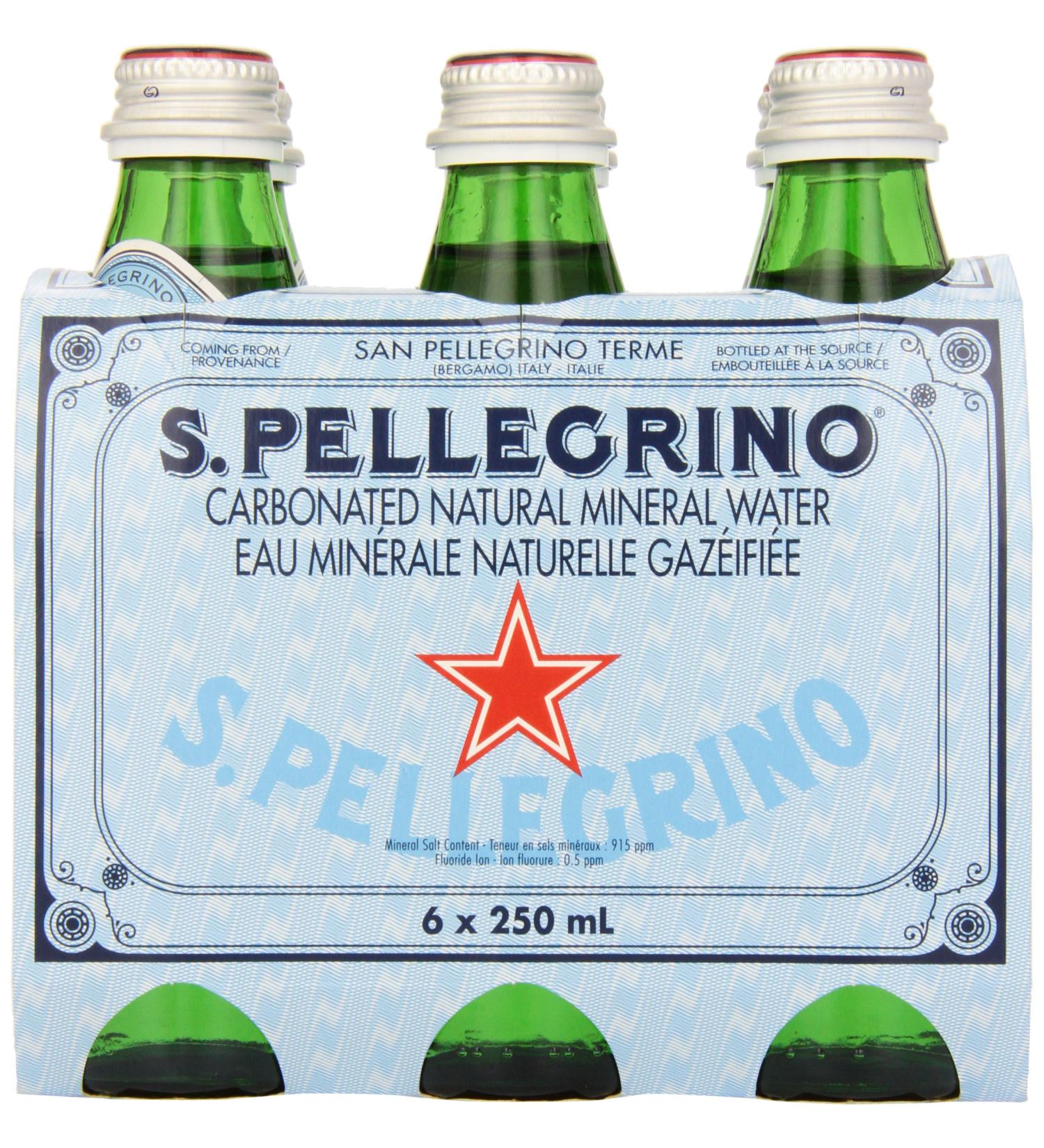 San Pellegrino Sparkling Mineral Water 250 ml (Pack of 6) - Buy Online on GoSupps.com