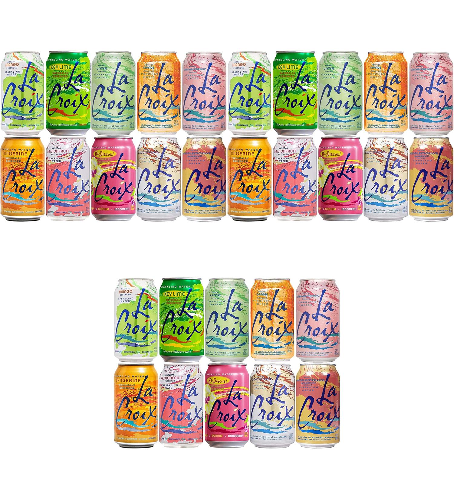 La Croix Lime Orange Cran-Raspberry Passionfruit Mango Hibiscus Coconut Grapefruit Key-Lime Tangerine Naturally Essenced Flavored Sparkling Water, Variety Pack, 12 oz Can (Pack of 10, Total of 120 Oz) 12 Fl Oz (Pack of 10)