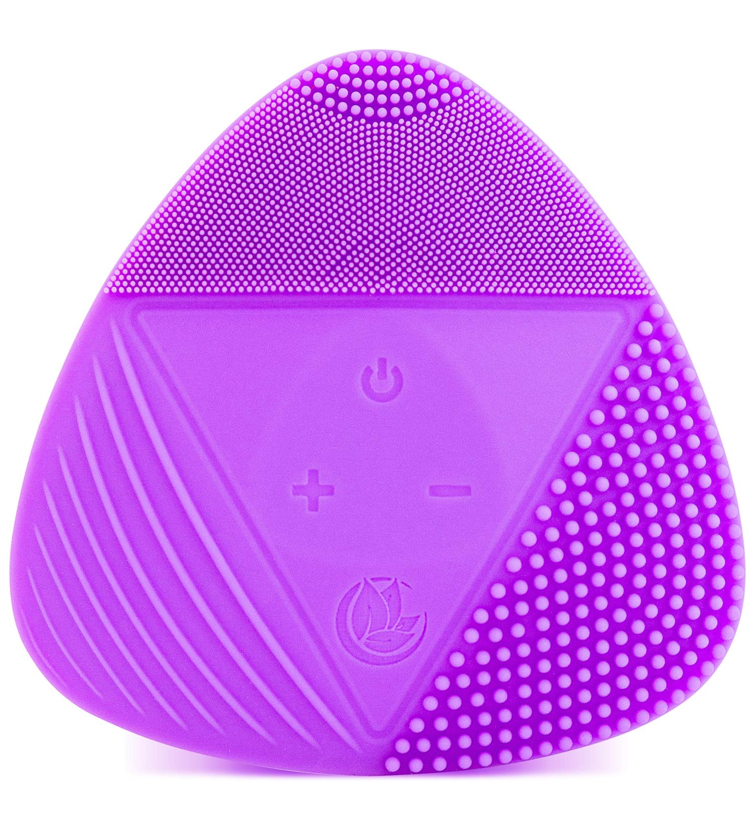 Silicone Sonic Facial Cleansing Brush - Deep Cleaning Exfoliating Face Scrubber for Normal & Sensitive Skin - Waterproof & Rechargeable - Purple - Buy Online on GoSupps.com