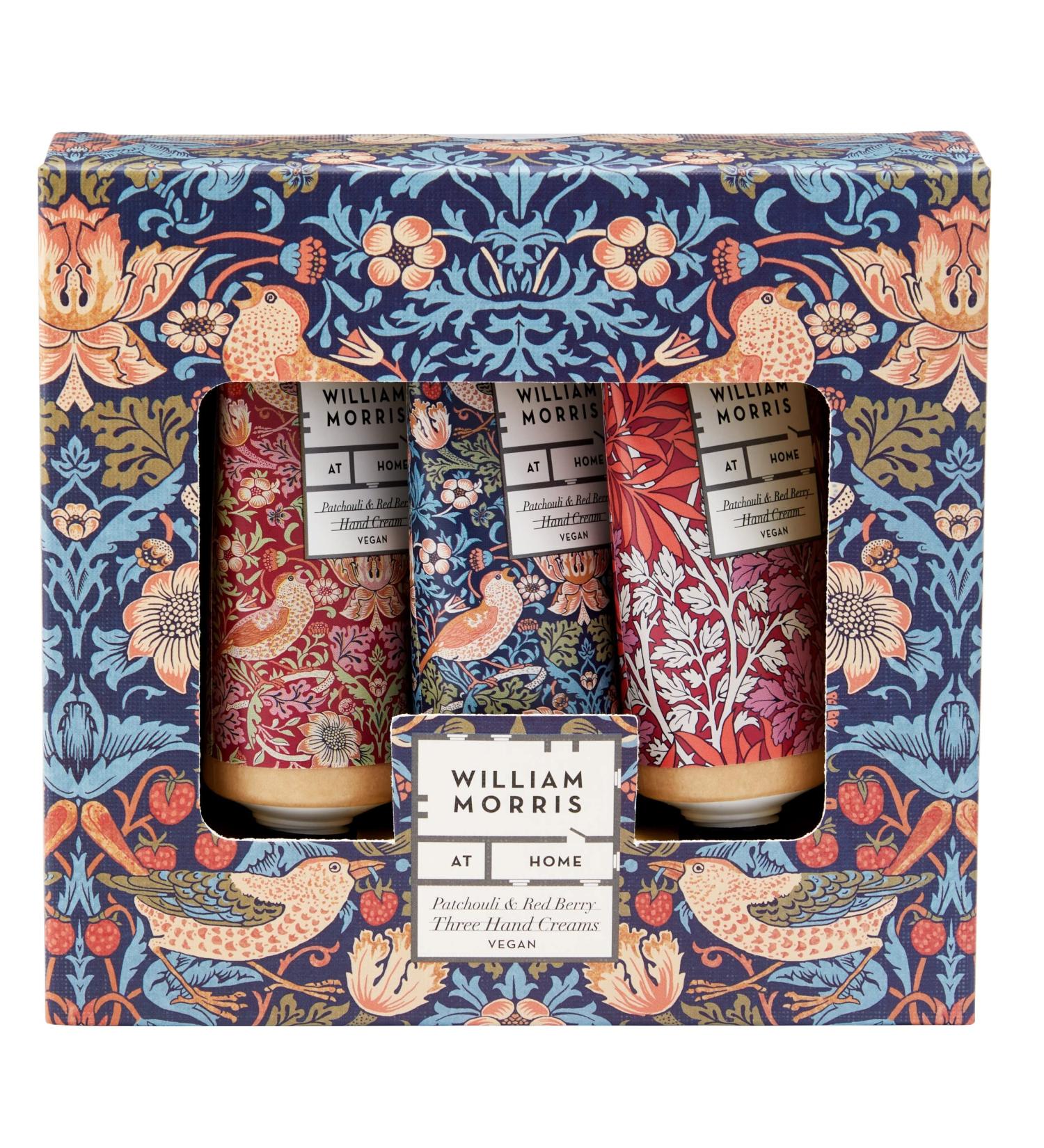 William Morris At Home Patchouli & Red Berry Hand Cream Gift Set - 3 x 30ml | Shea Butter & Essential Oils | Travel-friendly - Buy Online on GoSupps.com