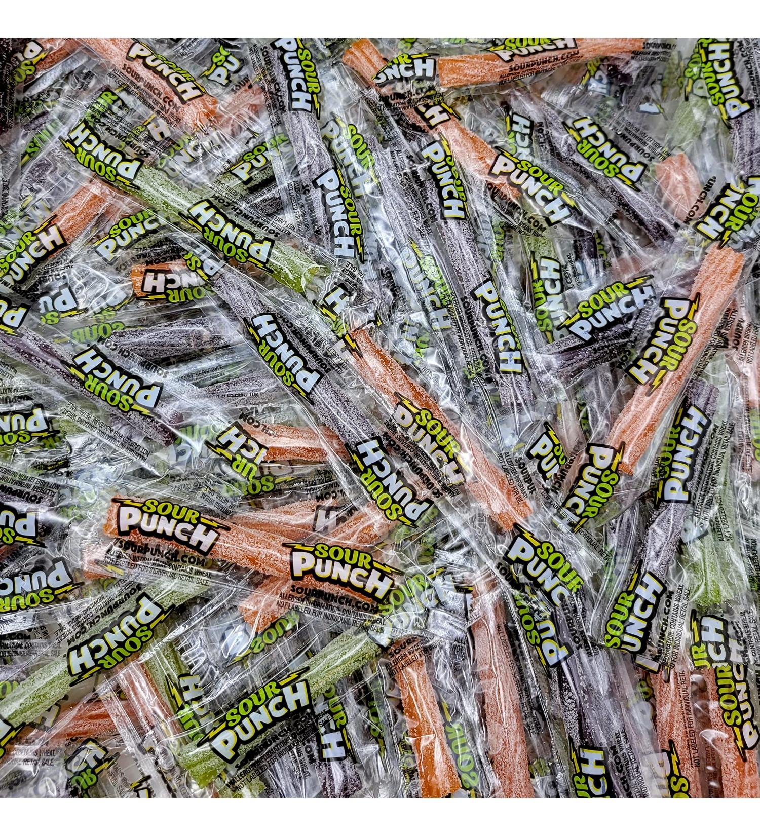 Sour Punch Twists Halloween Edition - Monster Melon, Bone-Chilling Berry, & Oozing Orange Flavors - 90 Pieces Individually Wrapped Assorted Sour Candy Bag - Buy Online on GoSupps.com