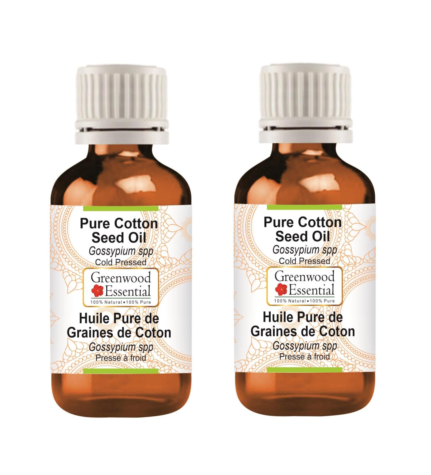Buy Greenwood Essential Natural Cotton Seed Oil - Pure Therapeutic Quality Cold-Pressed 100ml x 2 | International Shipping Available - Buy Online on GoSupps.com