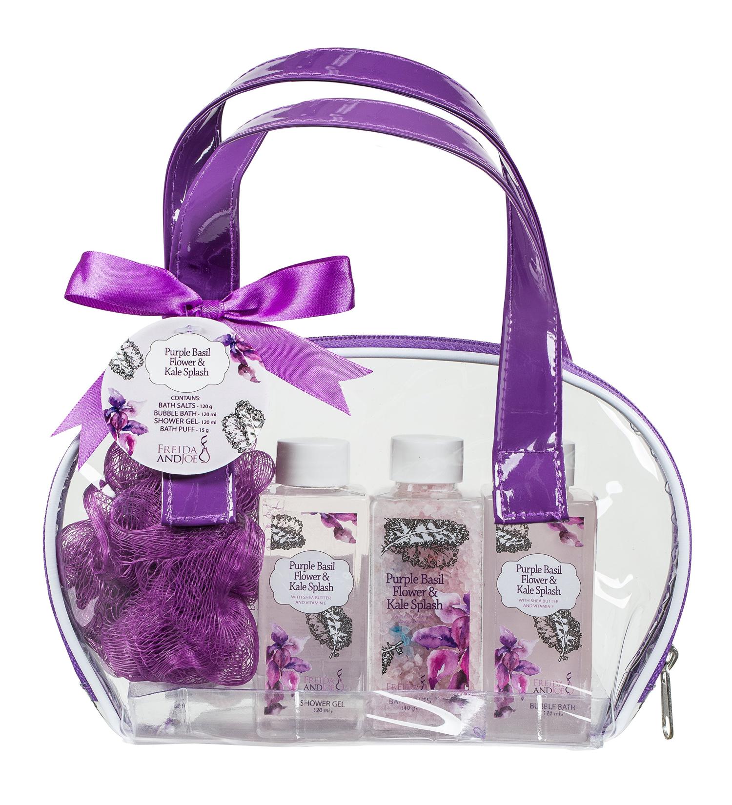 Luxury Herbal Purple Basil & Kale Spa Bath Gift Basket for Women - Buy Online on GoSupps.com