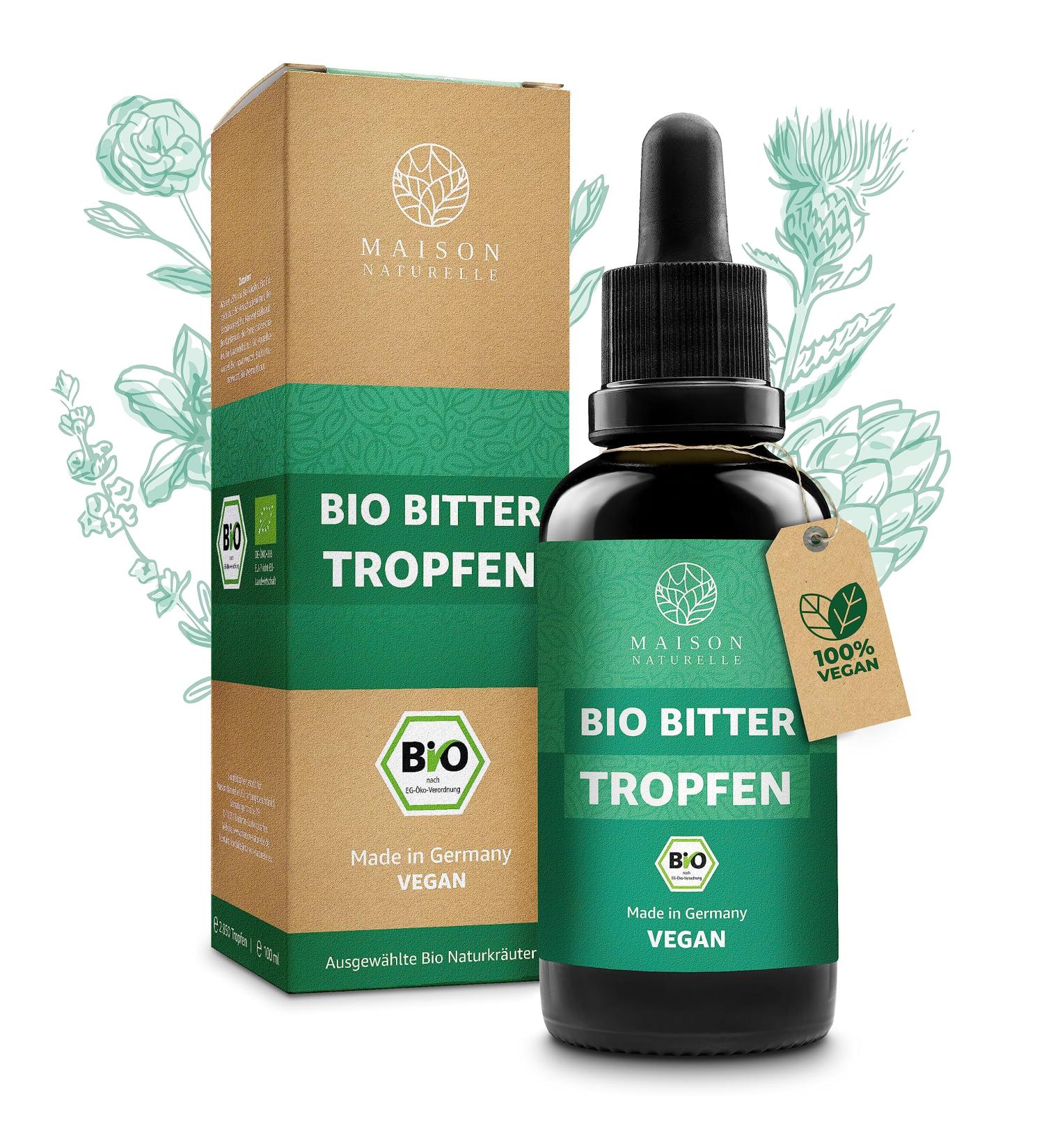 Maison Naturelle Organic Drops (100ml) | Hildegard von Bingen Bitter Herbs Concentrate - Natural Wellness Solution - Buy Online on GoSupps.com