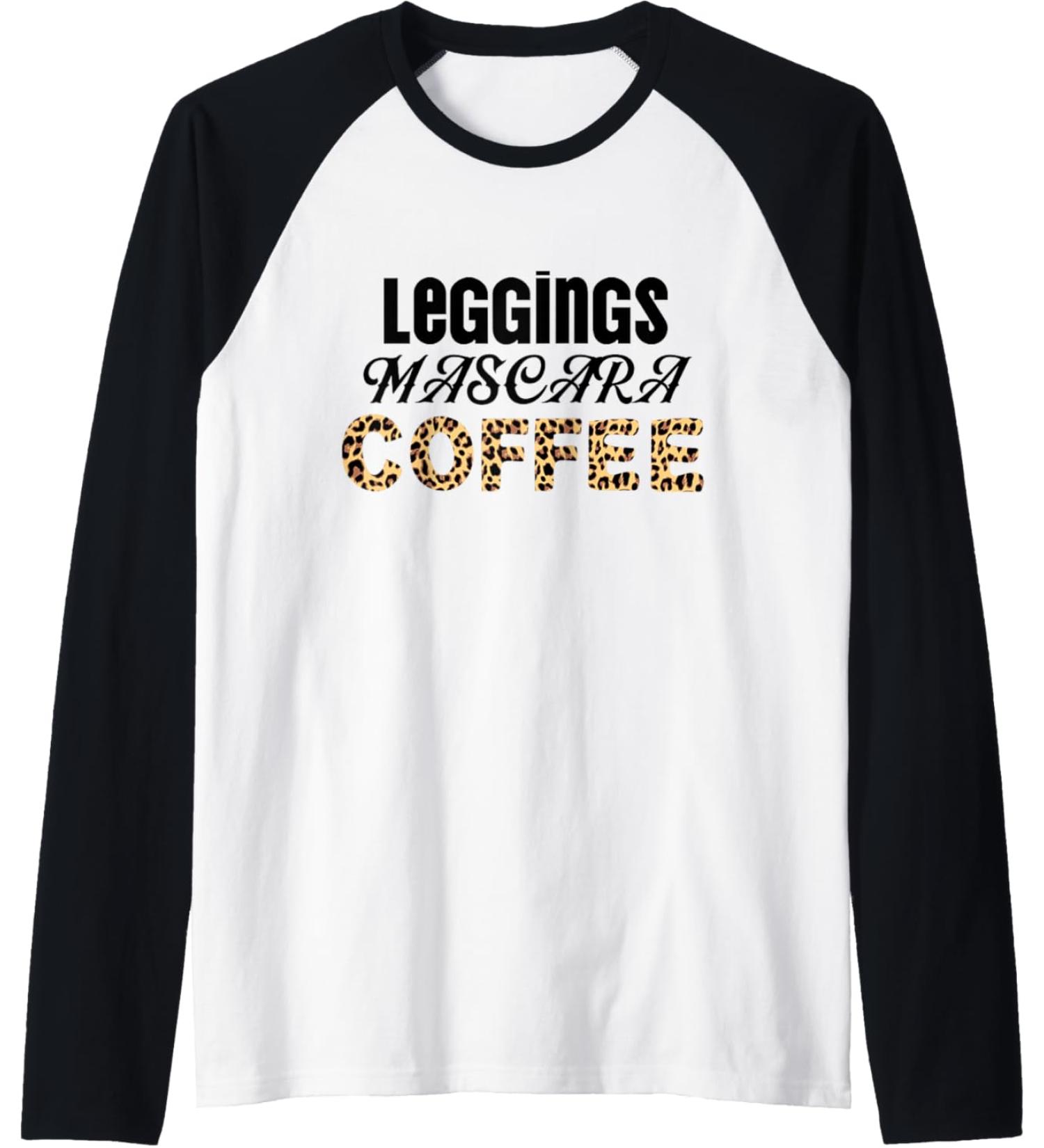 Leggings Mascara Imprim Animal Lettres Caf Cadeaux Caf Manche Raglan