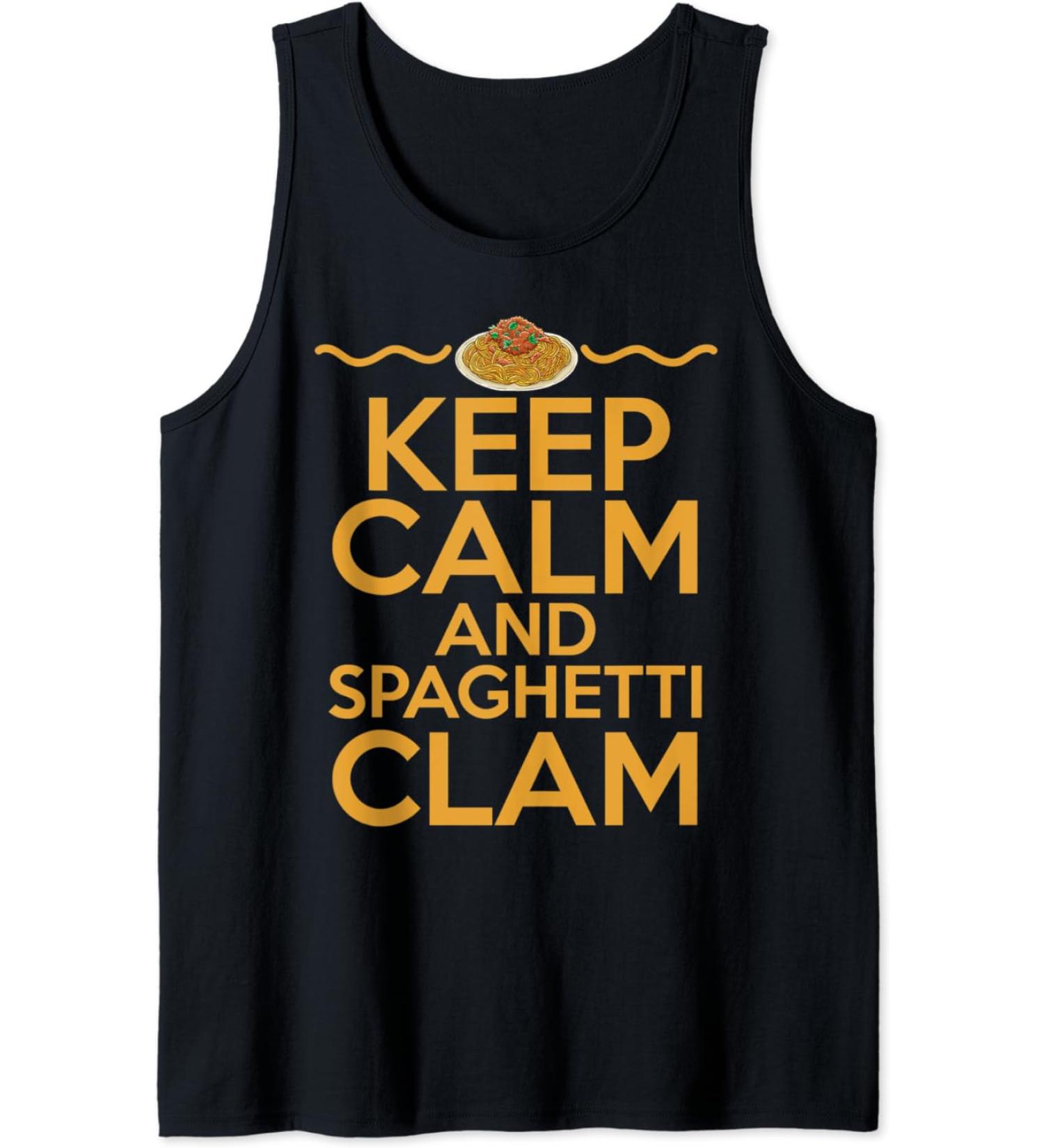 Keep Calm And Eat Spaghetti Pasta Meatballs Tomato Sauce Top Tank Top