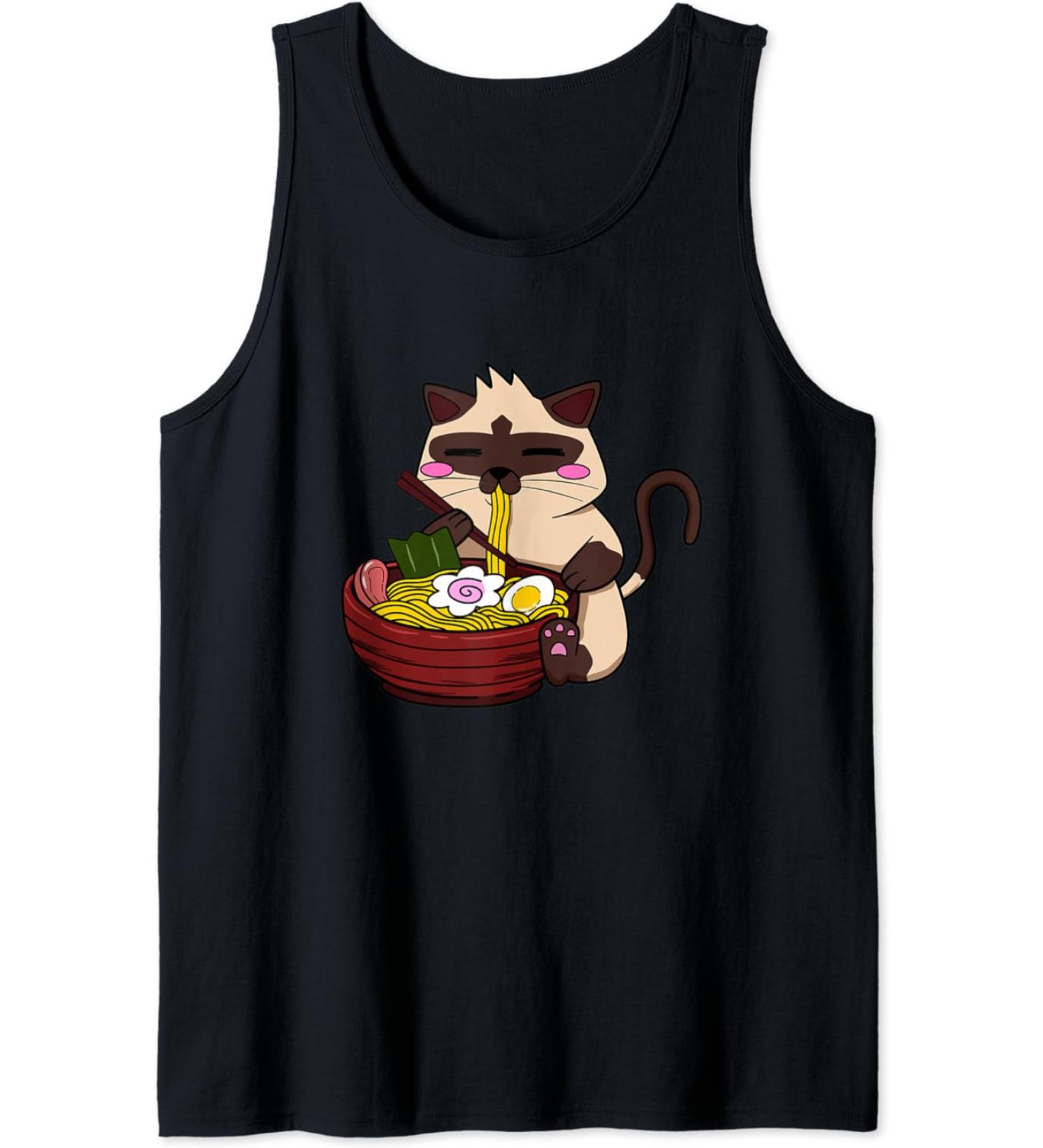 Siamese Cat Ramen Japanese Ramen Life Noodle Tank Top