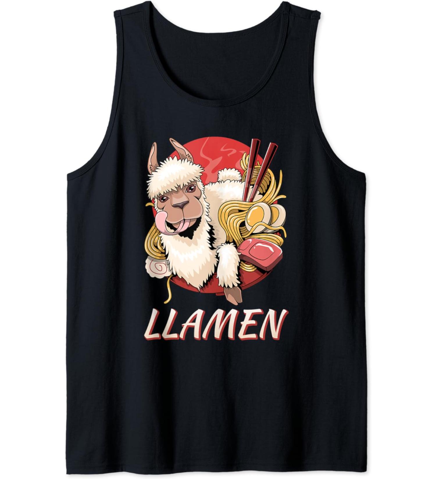 Llamen funny Japanese Ramen Noodles Llamen Tank Top
