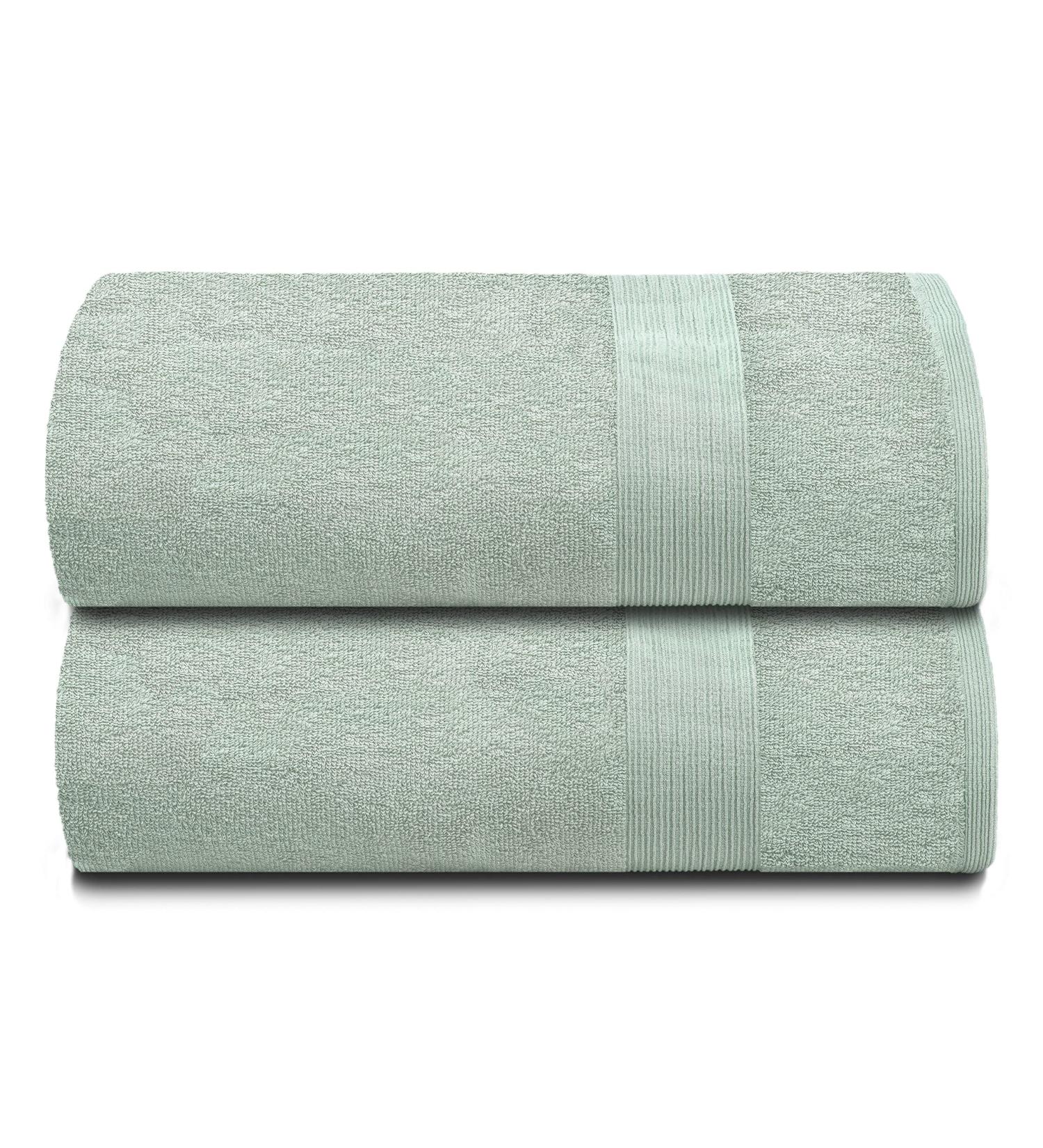 Belizzi Home Premium Cotton Oversized Bath Sheet 2 Pack 35x70 - Sea Green - Buy Online on GoSupps.com