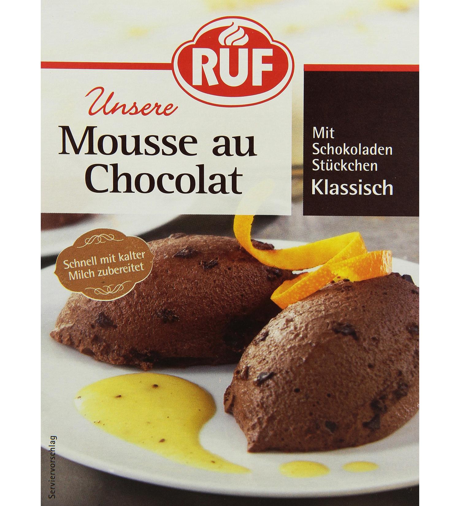 RUF Mousse au Chocolat - Classic Gluten-Free Dessert with Melting Chocolate Pieces | Just Add Milk | 100g - Buy Online on GoSupps.com