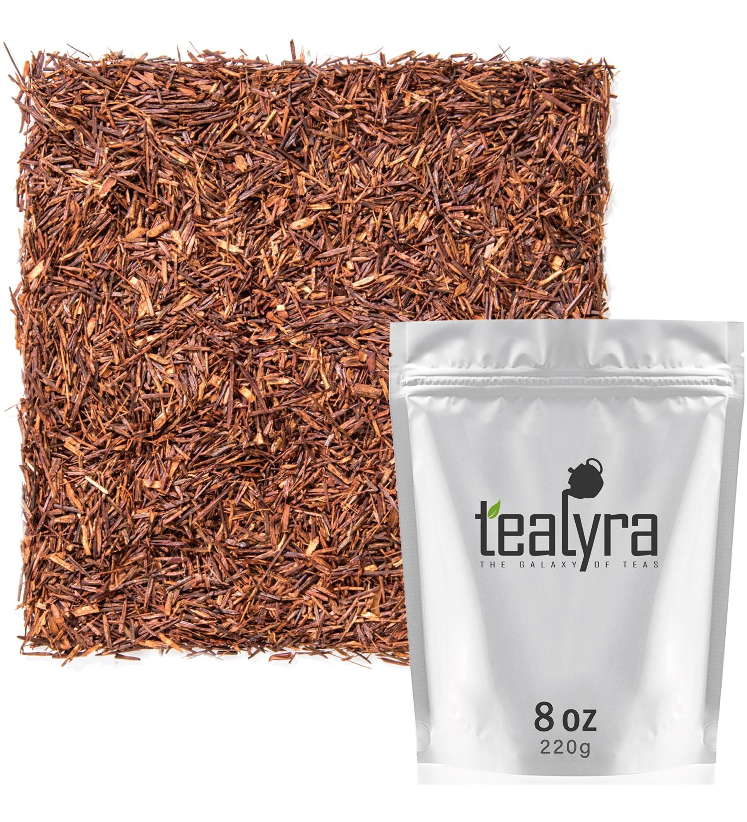 Tealyra Pure Rooibos Red Herbal Tea - Antioxidant-Rich African Red Bush Loose Leaf Tea - Relaxing and Detoxifying - Caffeine-Free - 220g (8oz) - Buy Online on GoSupps.com