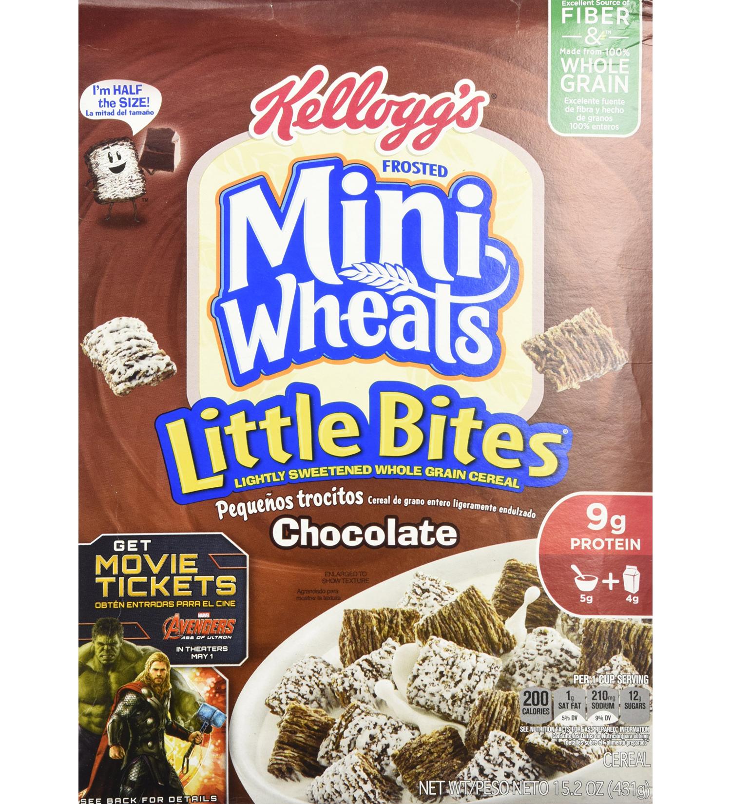 Kellogg's Frosted Mini-Wheats Chocolate Little Bites Cereal 15.2oz Box (4-pack) - Buy Online on GoSupps.com