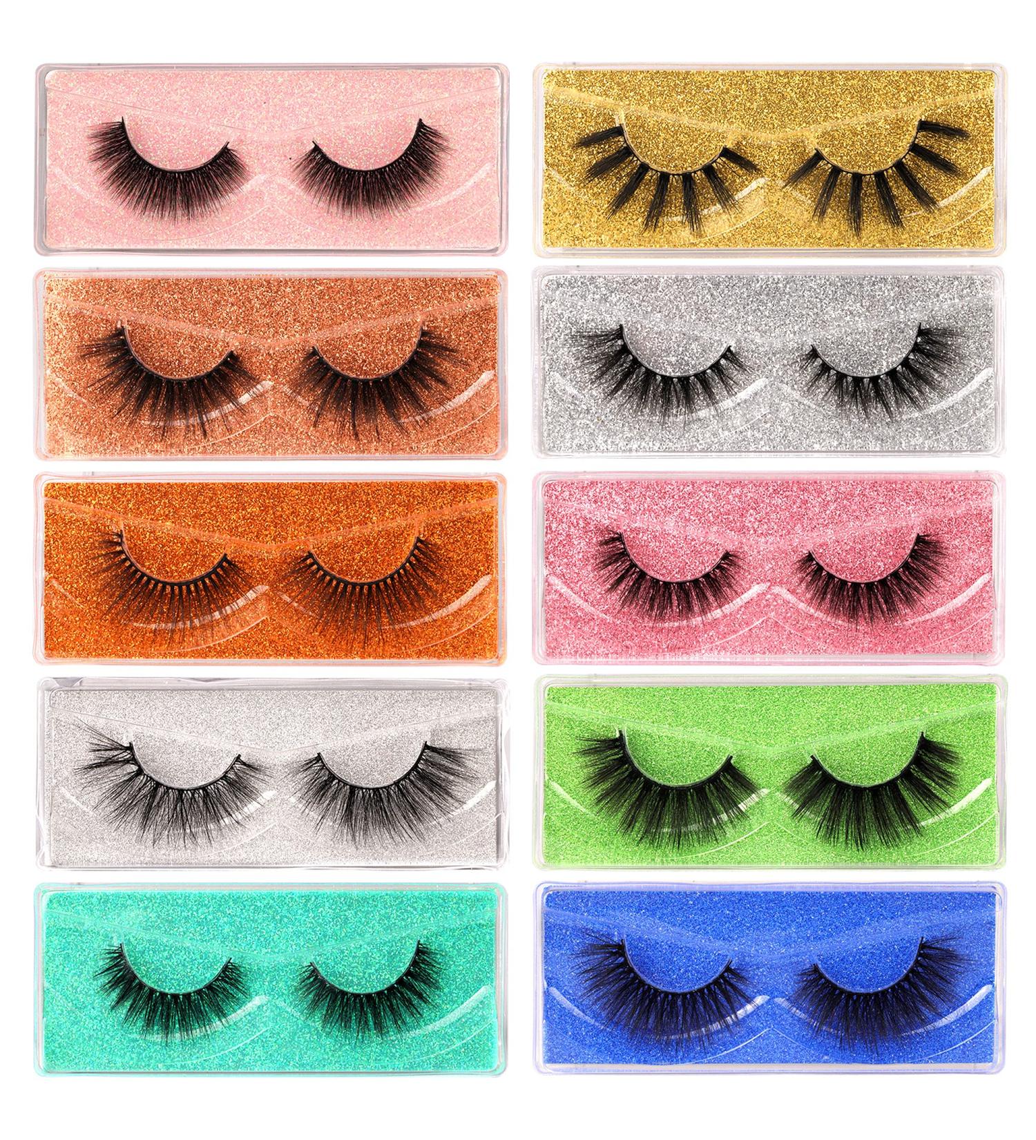Lanflower 3D Faux Mink False Eyelashes - 10 Natural Look Styles, Pack of 10 Pairs - Buy Online on GoSupps.com