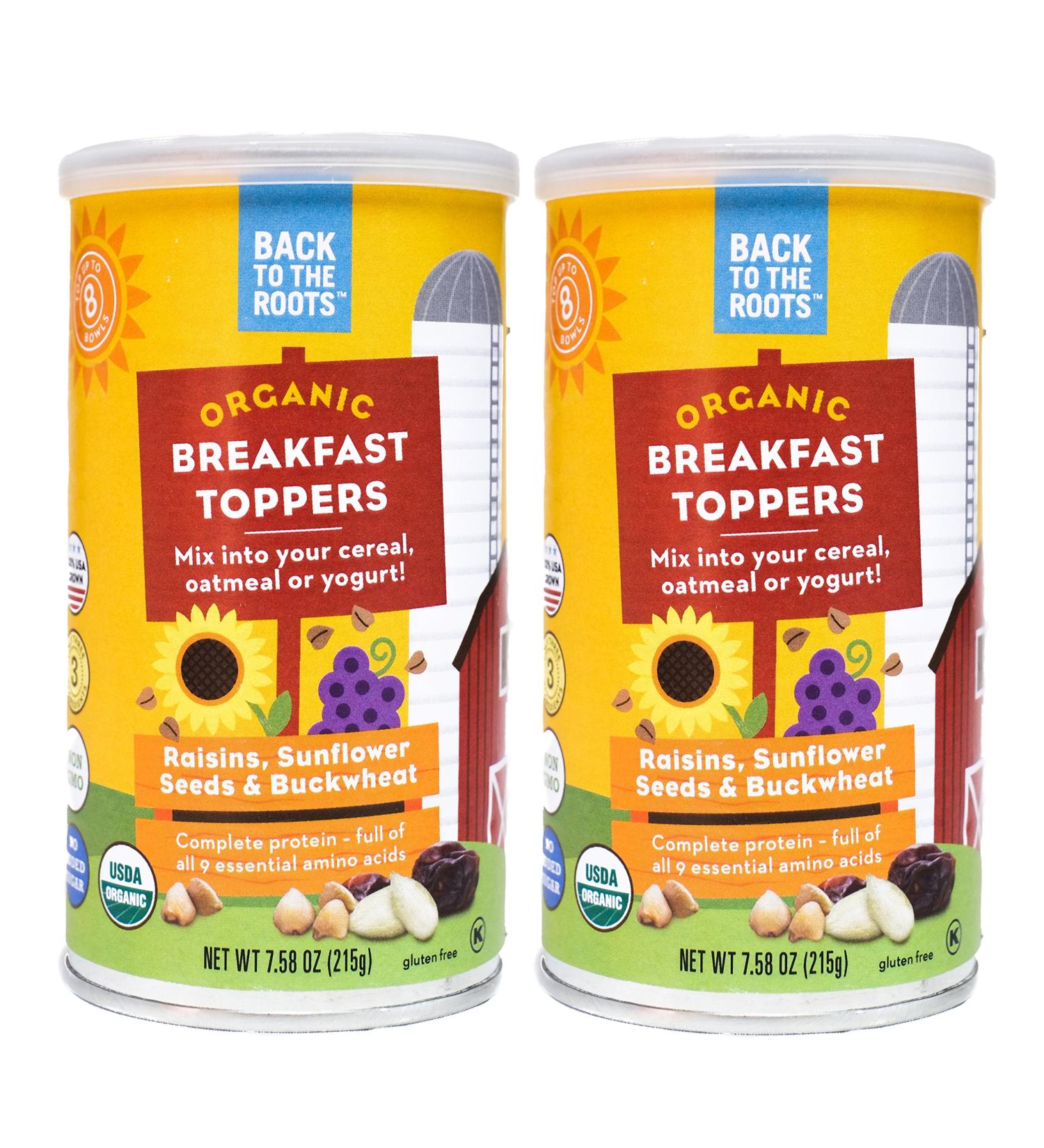 Back to the Roots Organic Breakfast Toppers: Raisins Sunflower Seeds and Buckwheat (Pack of 2) 15.16 Ounce - Buy Online on GoSupps.com