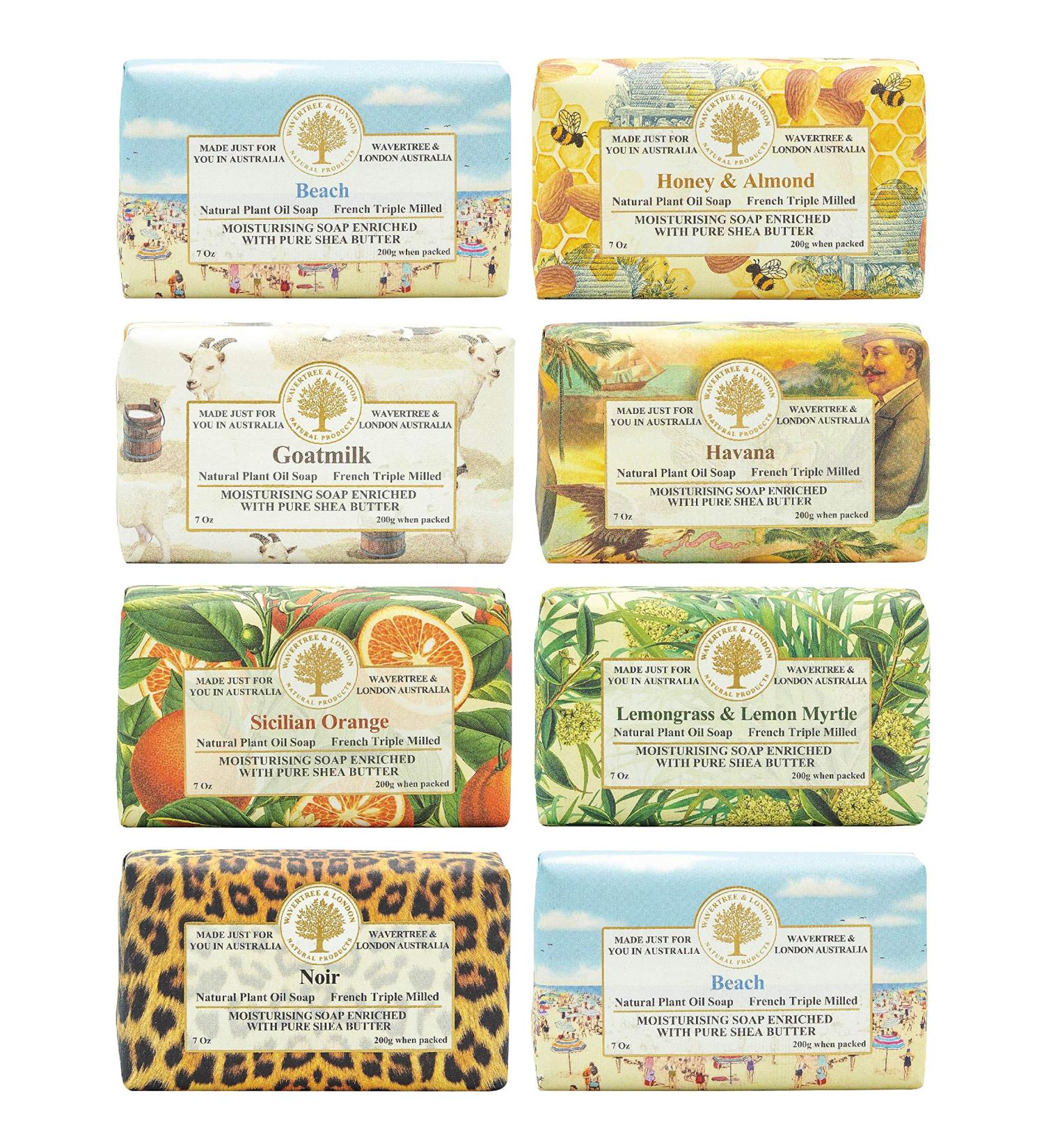Wavertree & London Assorted Favorites 7oz Moisturizing Natural Soap Bars - Pack of 8 - Buy Online on GoSupps.com