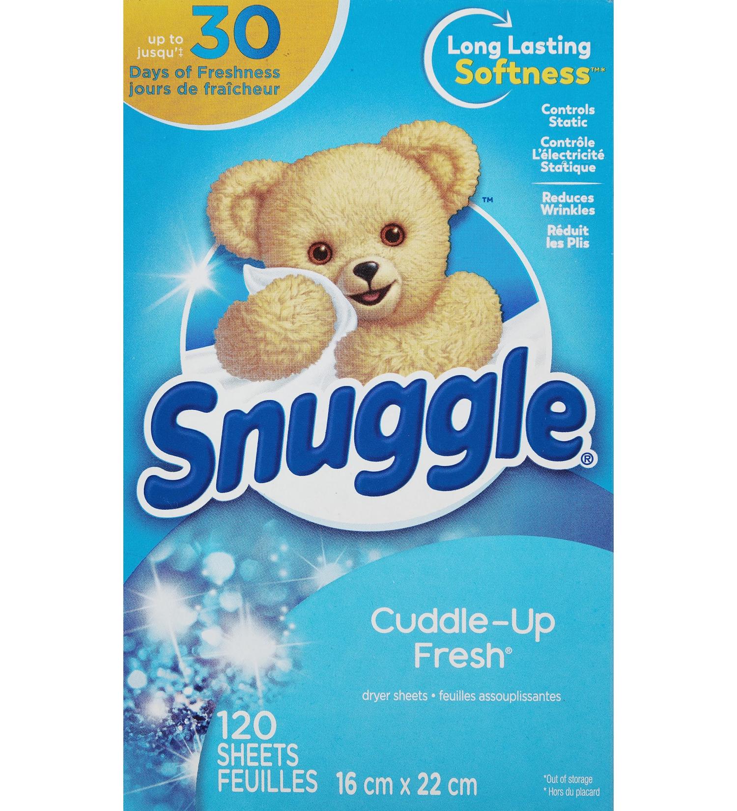 Snuggle Cuddle-Up Fresh Dryer Sheets Softener for Laundry to Control Static and Reduce Wrinkles Long Lasting Fabric Softener with Fresh Laundry Scent 120 Count (Pack of 1) - Buy Online on GoSupps.com
