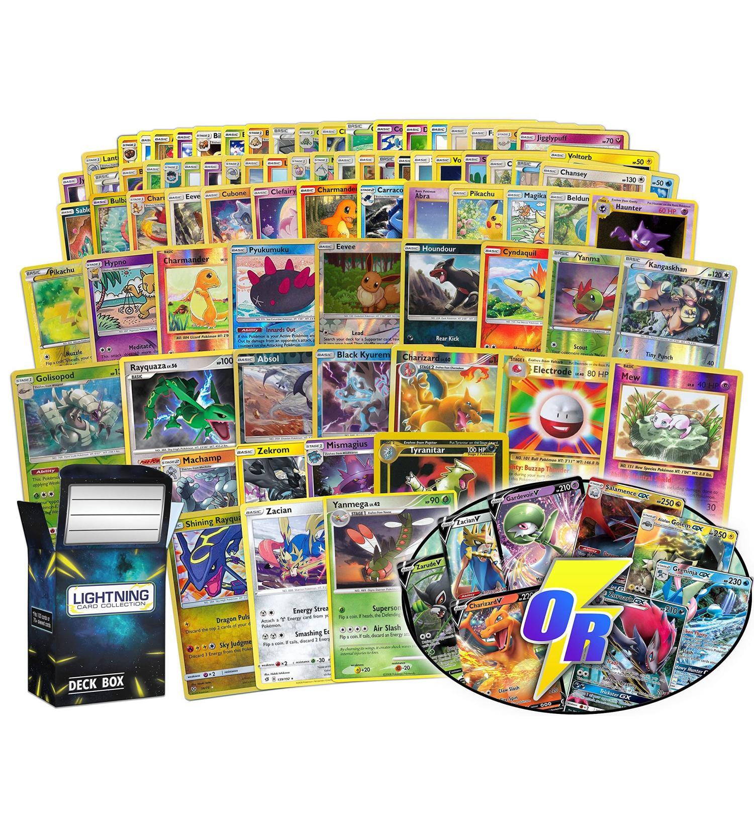 Pokemon Card Bundle: 100 Cards + 5 Foil, 15 Rare & Holo Rare Cards, 2 Ultra Rare Cards + LCC Box - Buy Online on GoSupps.com