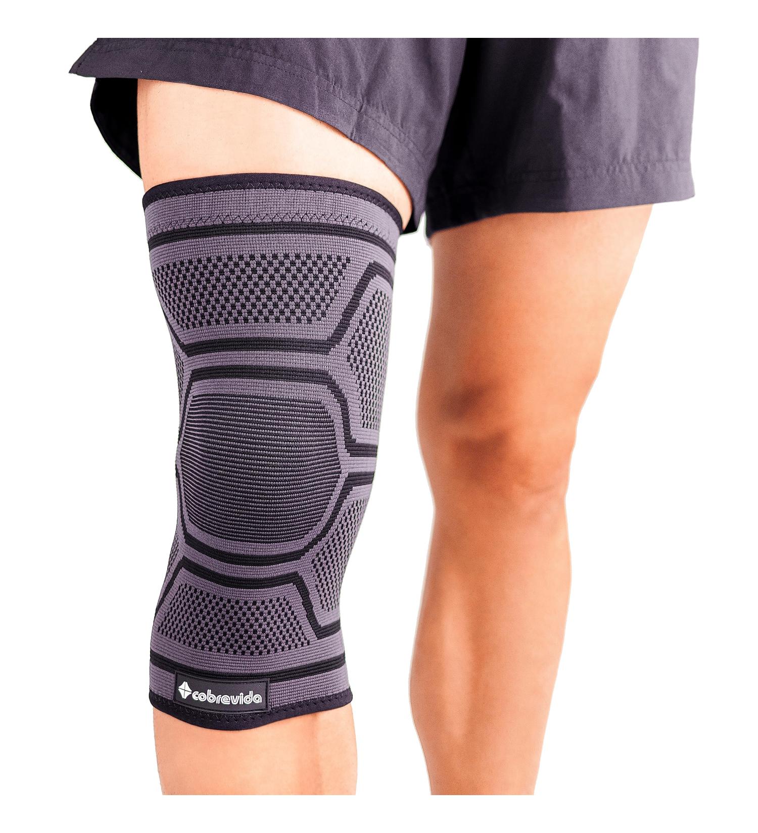 Buy Copper Compression Knee Brace for Sports | Pain Relief & Injury Support - Men & Women (Large Black & Gray - Buy Online on GoSupps.com