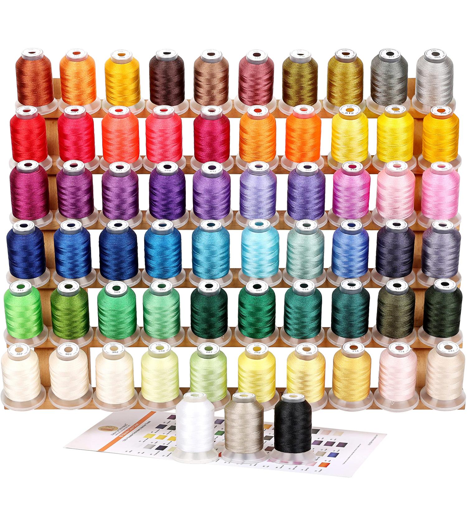 Brother 63 Colors Polyester Embroidery Thread Kit 500M - High-Quality Machine Embroidery Threads - Buy Online on GoSupps.com