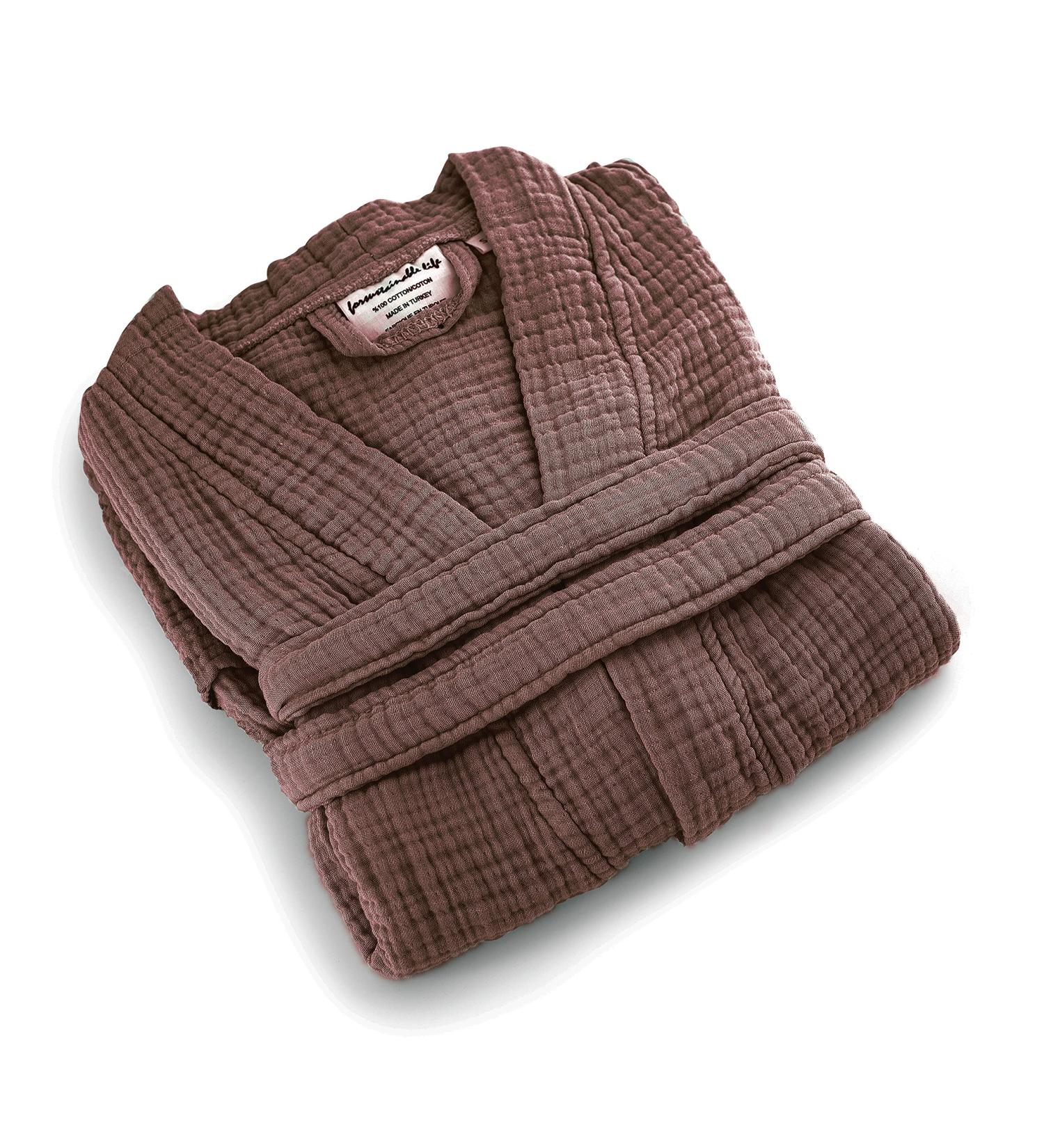 Sustainable Life Turkish Cotton Bathrobe - Soft & Absorbent Unisex Garment | L-XL Mocha - Buy Online on GoSupps.com
