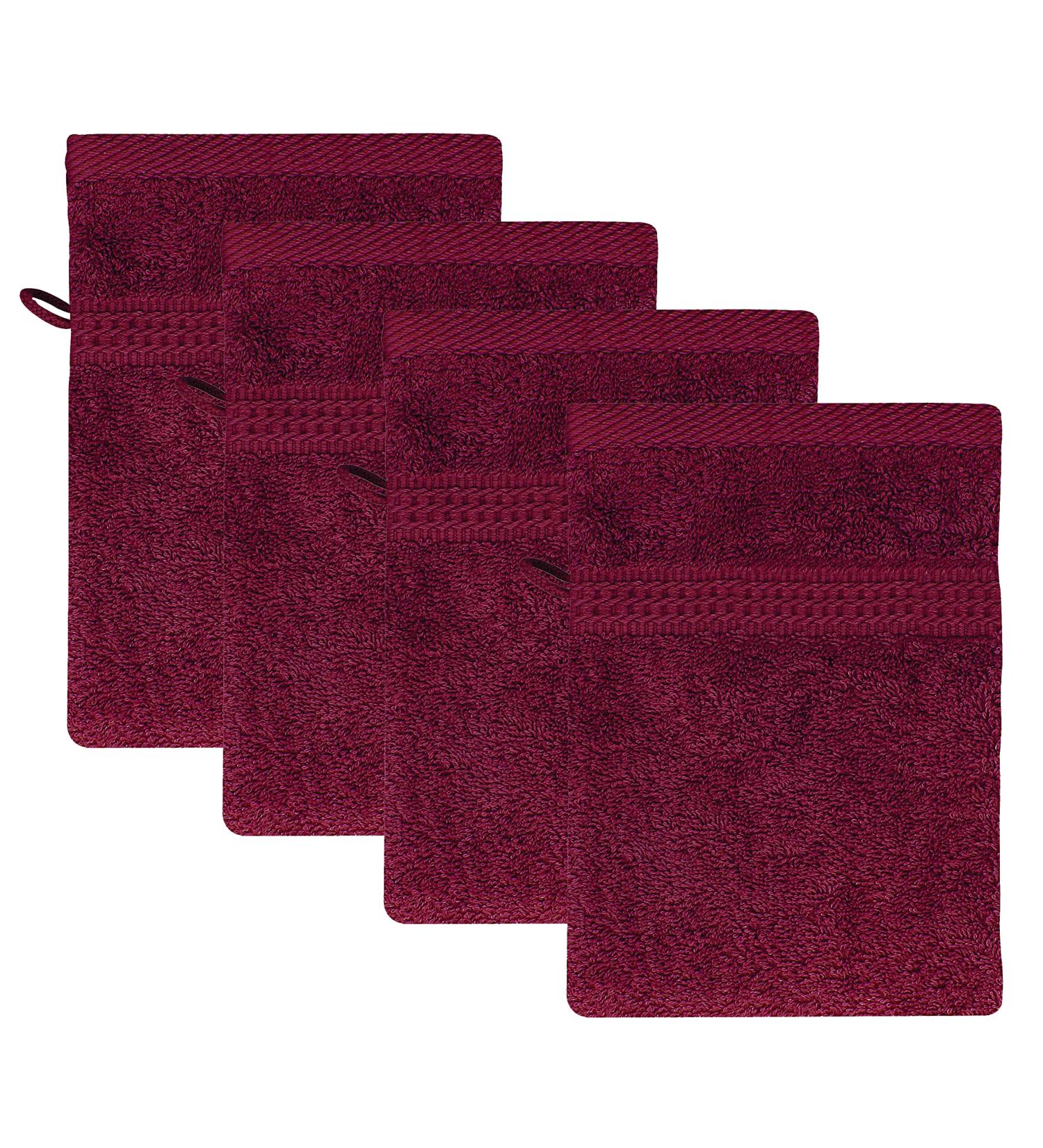Buy Class Home Collection Washing Gloves - 100% Cotton 4-Pack 500 g/m | Bordeaux 16x21 cm | Fantry Washcloth Set - International Shipping Available - Buy Online on GoSupps.com