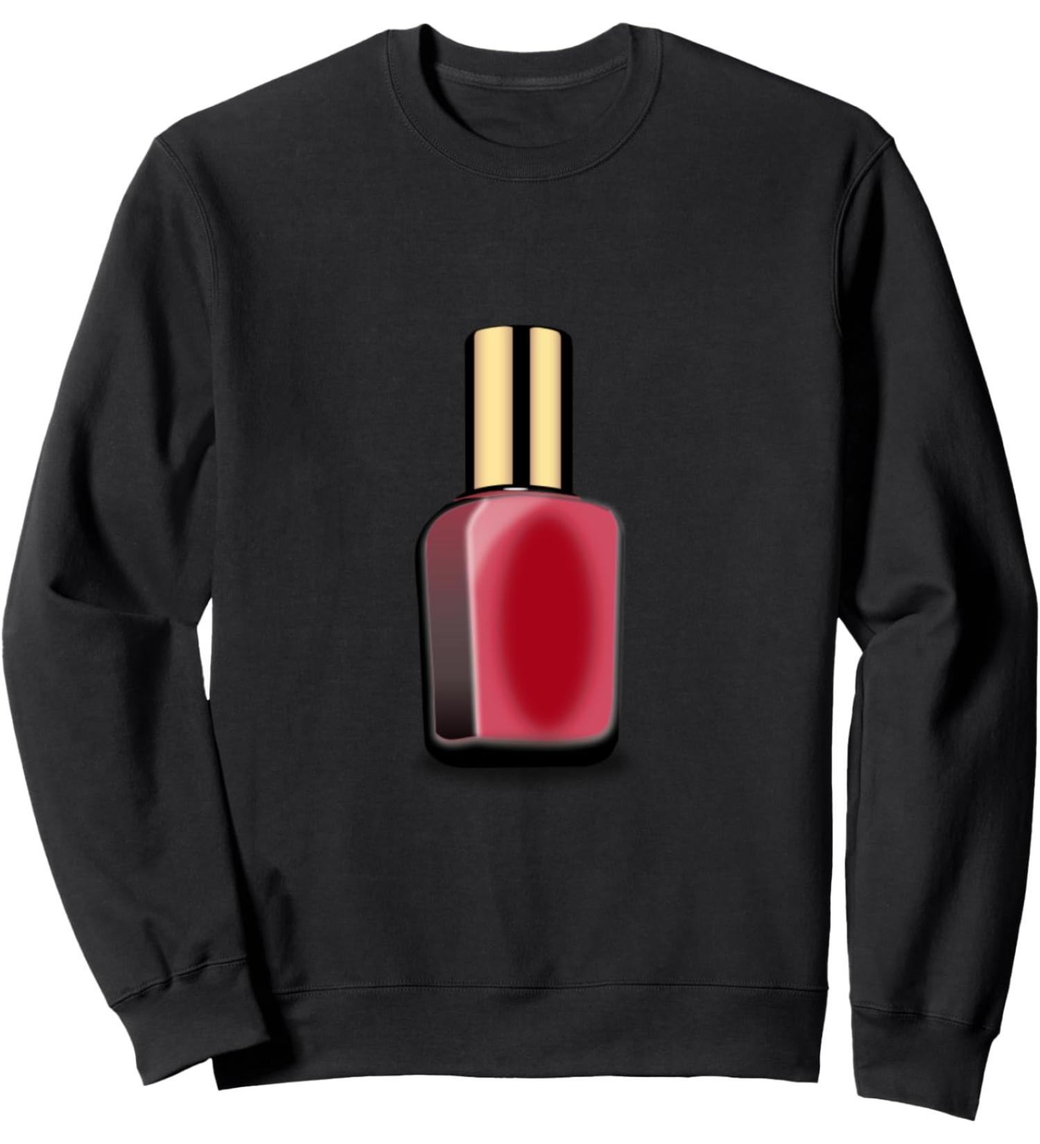 Nail Polish Bottle Red Nails Manicure Pedicure Beauty Sweatshirt