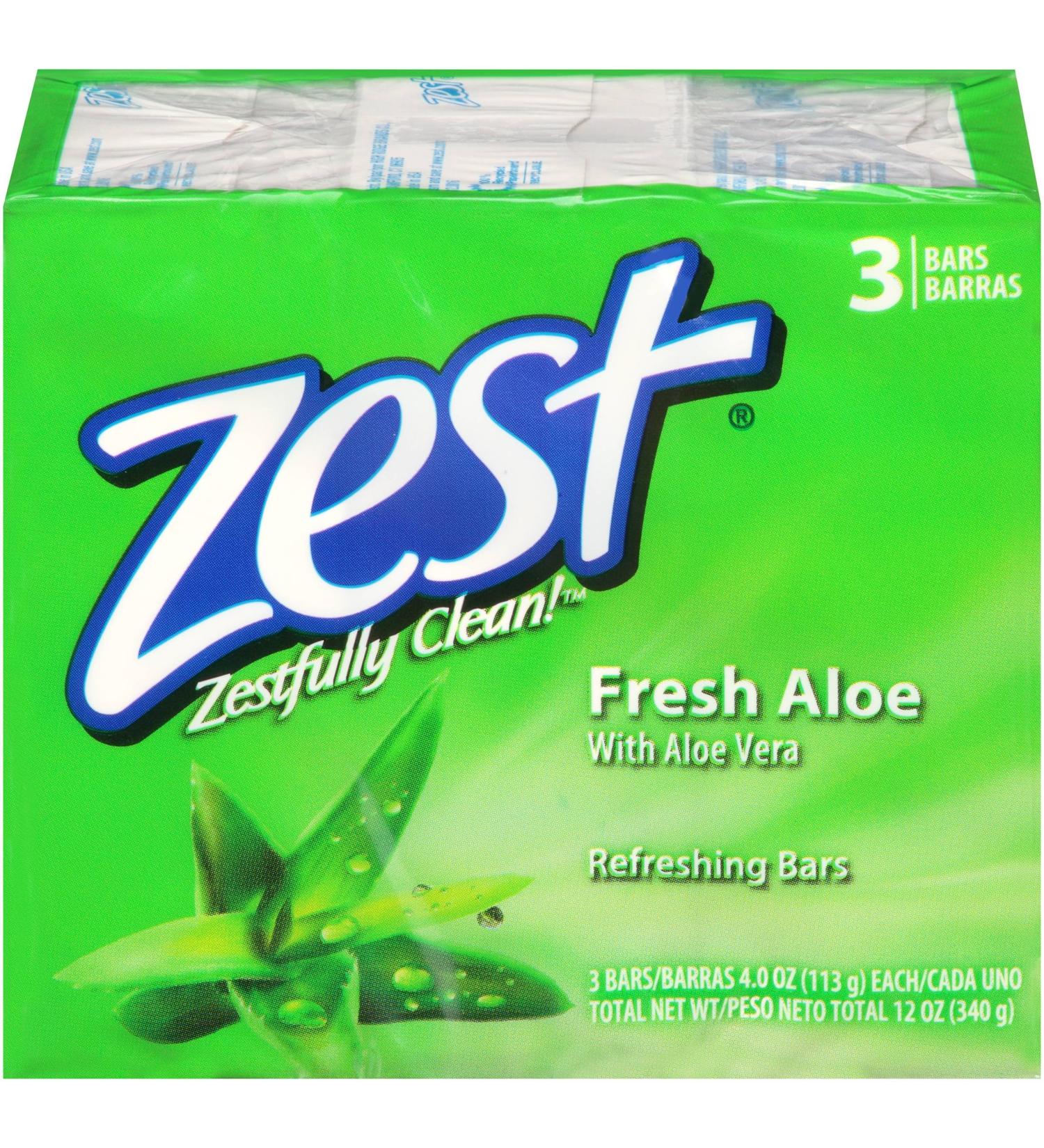 Zest Bath BAR Fresh Aloe 3X4 Oz  Fresh Aloe  3.4 Ounce