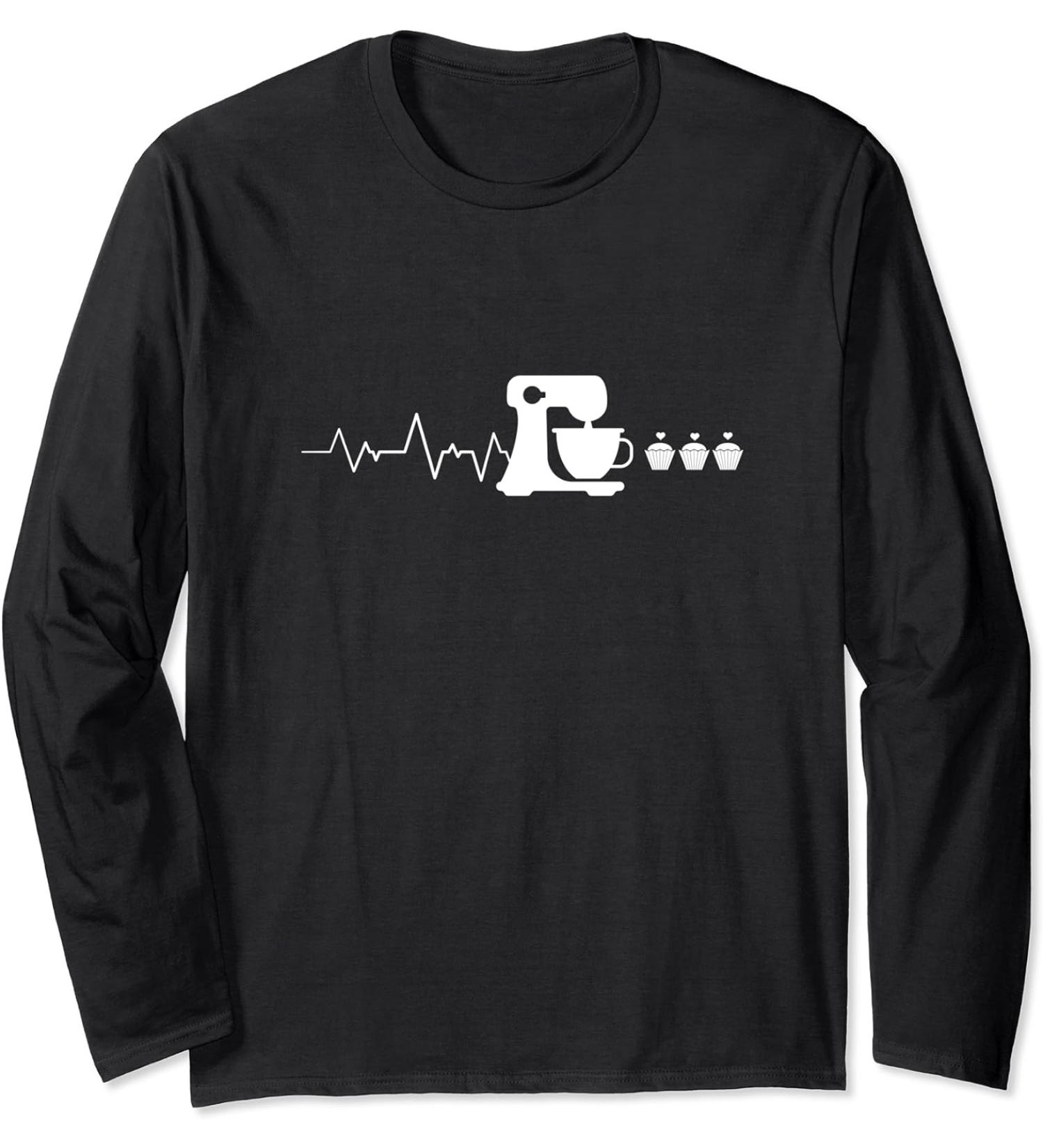 Baking Heartbeat I Funny Pastry Gift I Baker Baking Long Sleeve T-Shirt