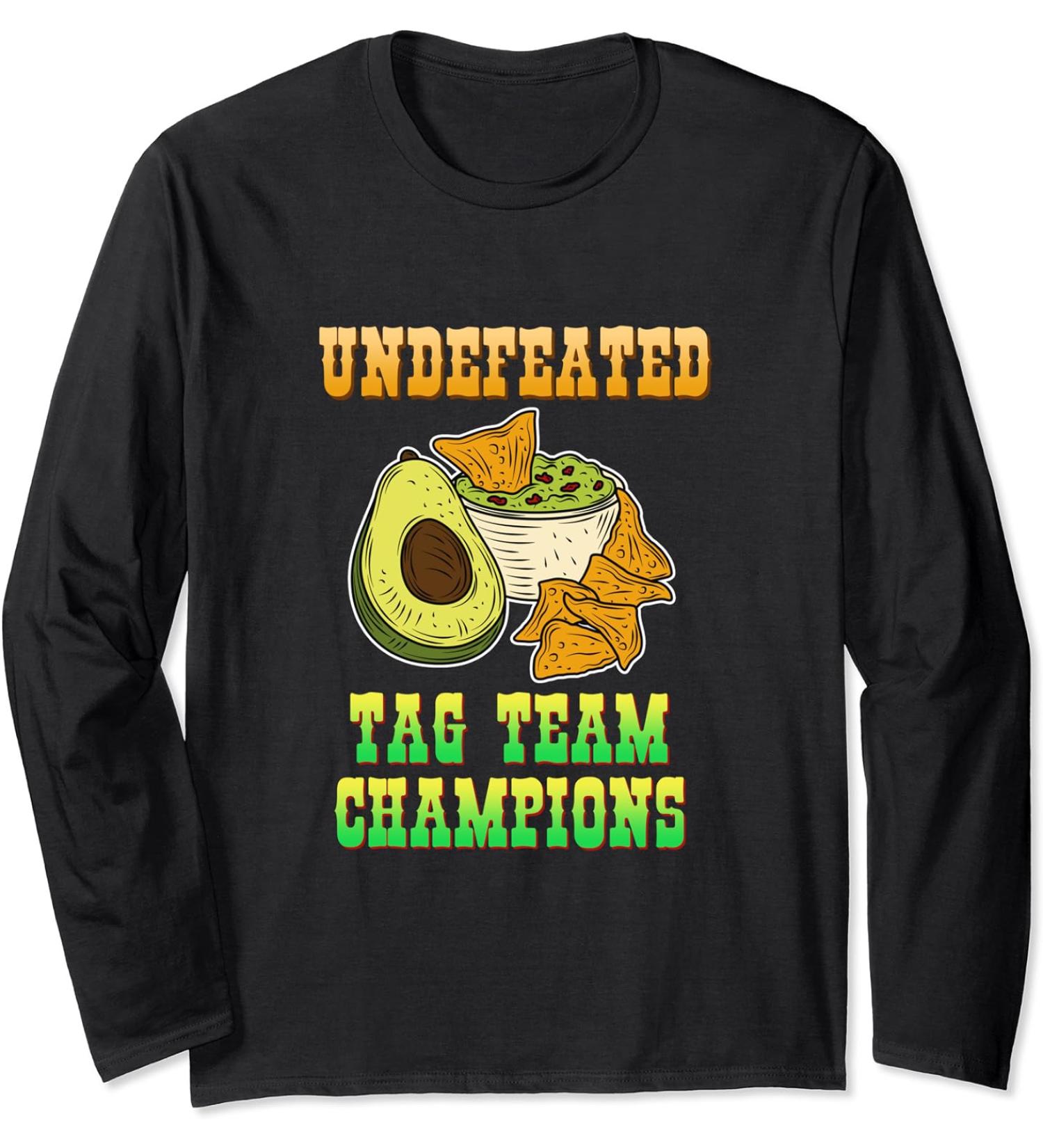 Undefeated Tag Team Champions Avocado Guacamole Fruits Vegan Long Sleeve T-Shirt